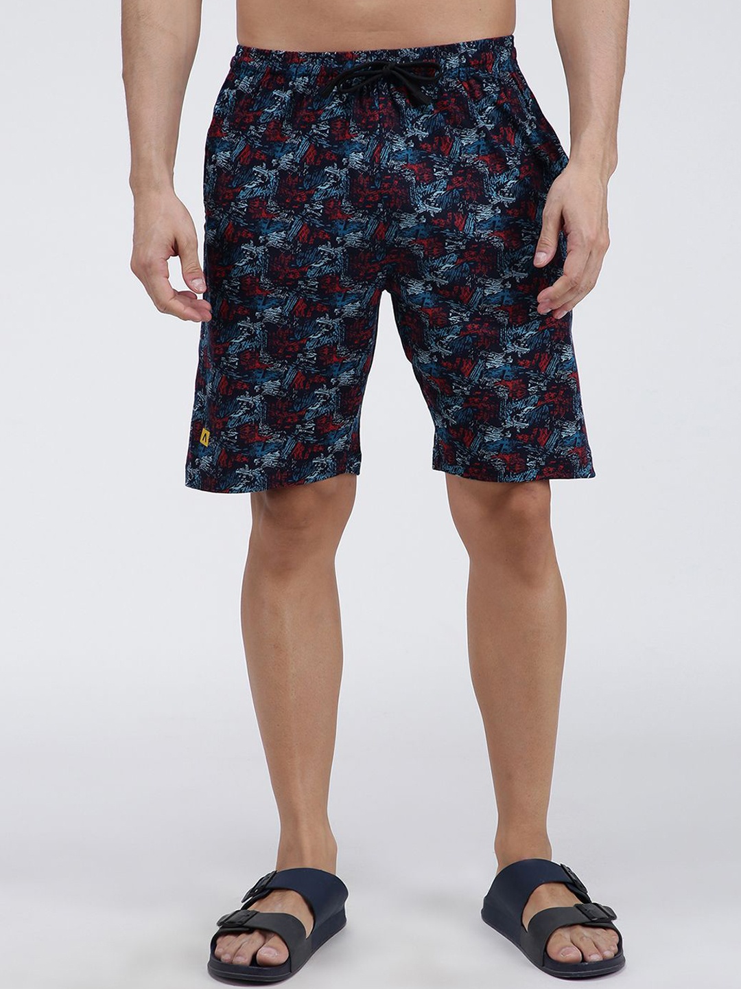 

AMUL COMFY Men Printed Regular Fit Shorts, Blue