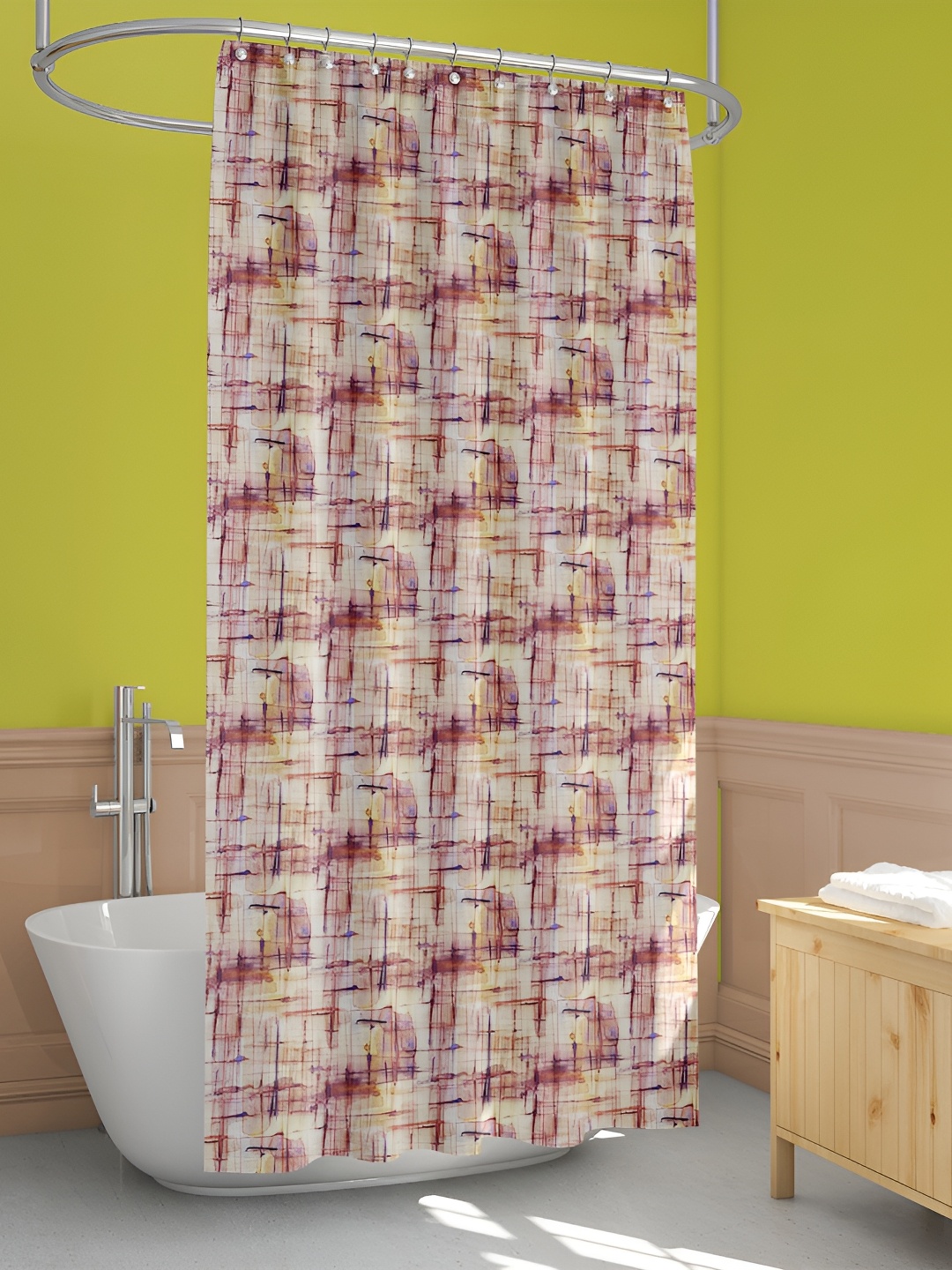 

ArtzFolio Pink & Blue Printed Waterproof Shower Curtain