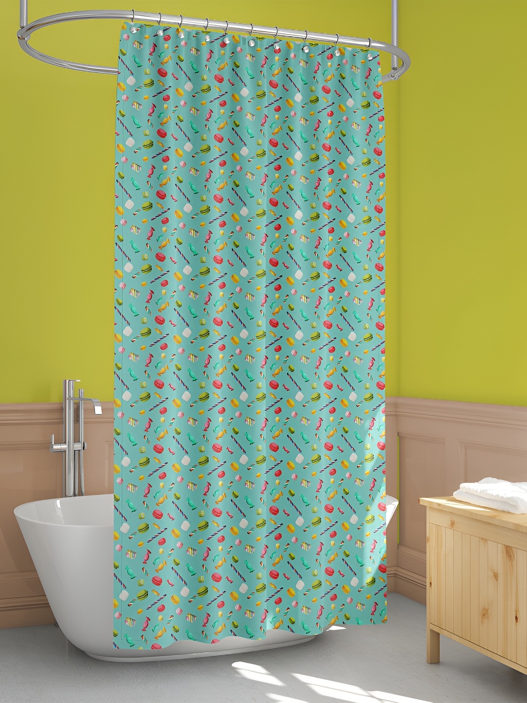 

ArtzFolio Blue, Green & Yellow Printed Waterproof Shower Curtain