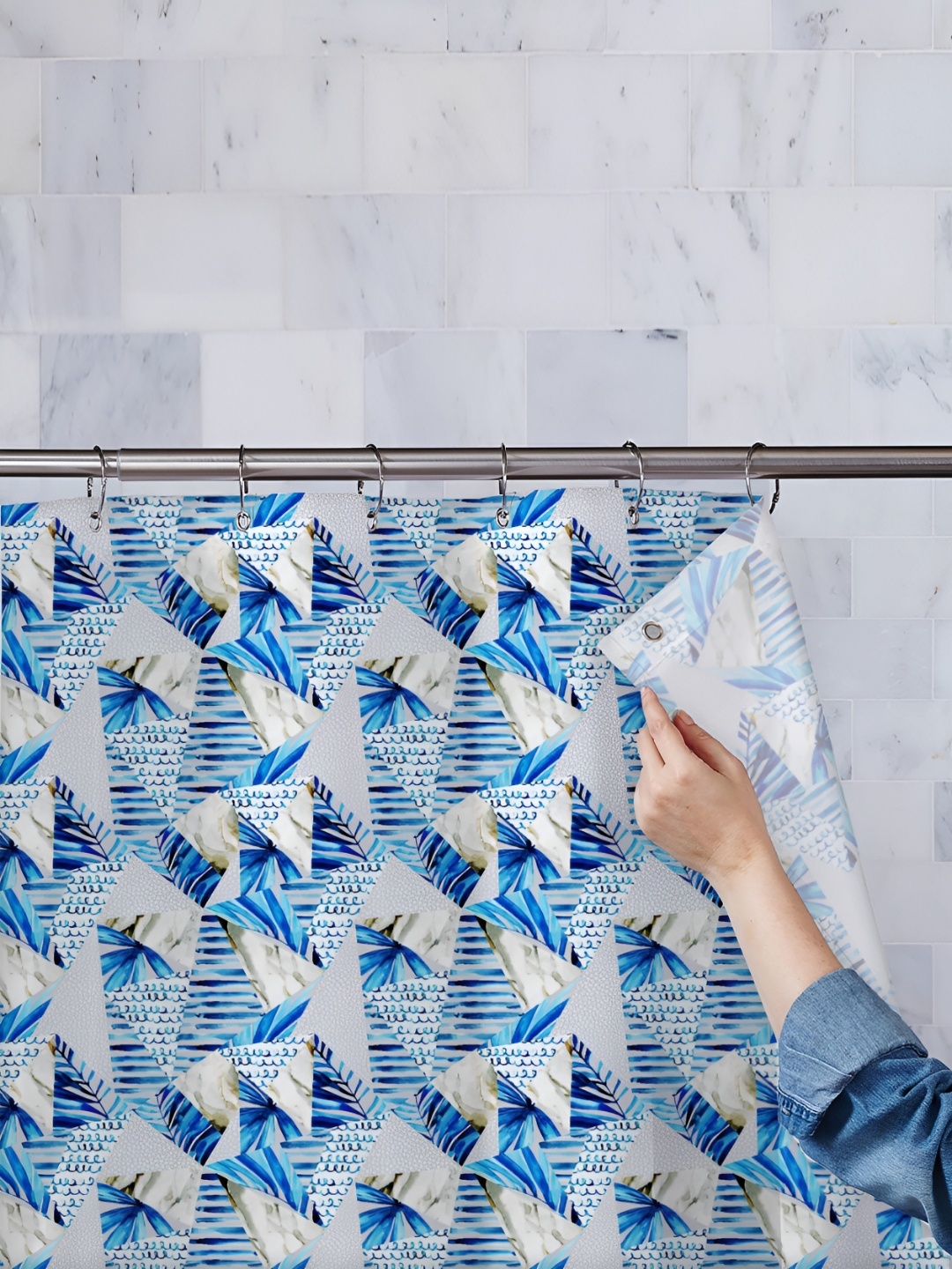 

ArtzFolio Single Piece Waterproof Polyester Shower Curtain, Multi
