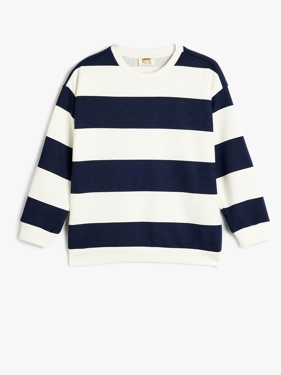 

Koton Boys Striped Pure Cotton Sweatshirt, White