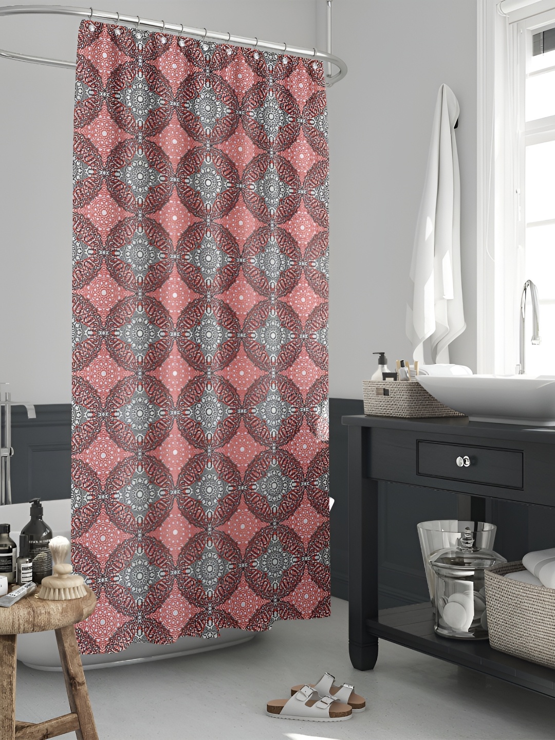 

ArtzFolio Single Piece Waterproof Polyester Shower Curtain, Multi