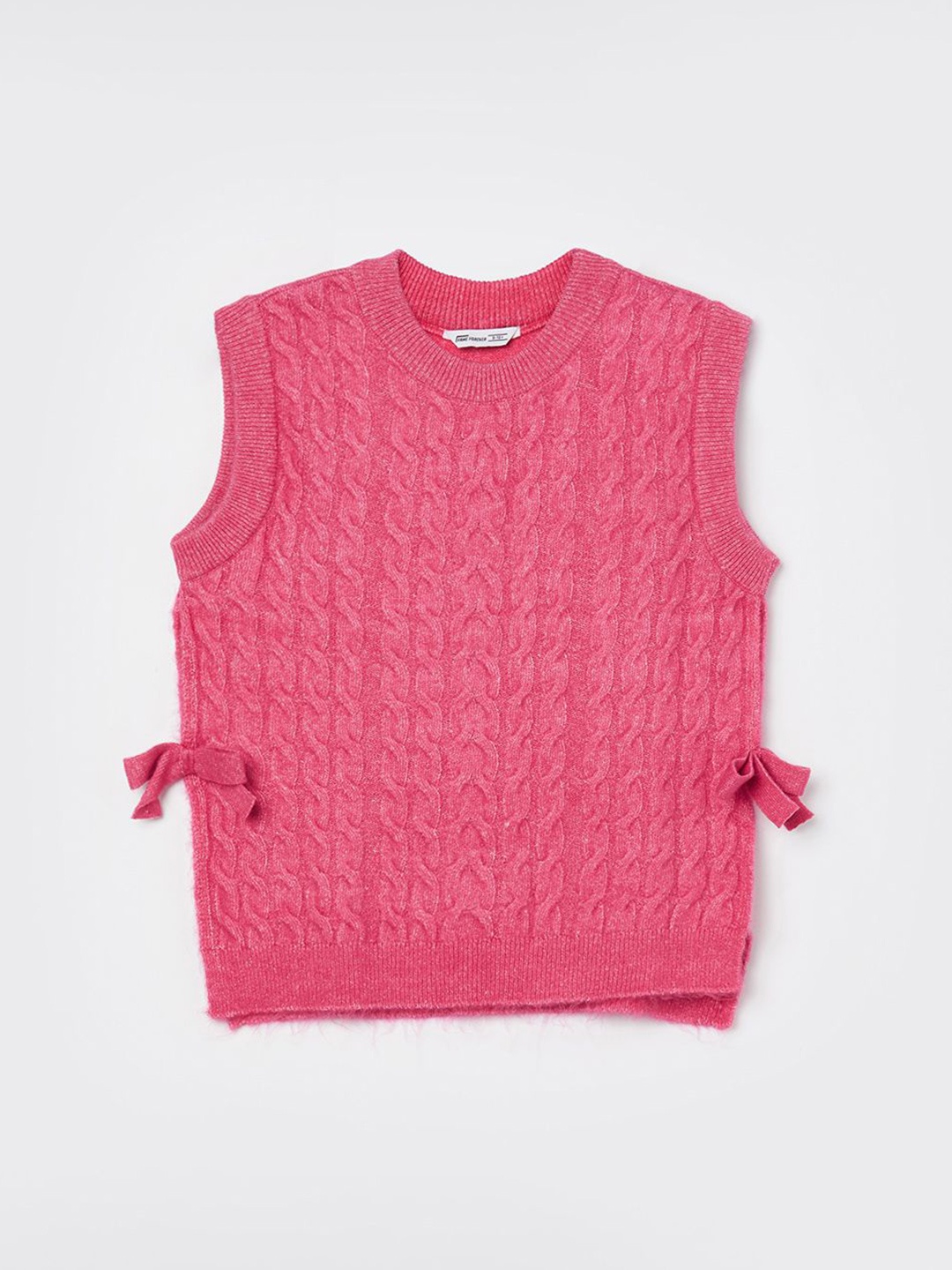 

Fame Forever by Lifestyle Girls Cable Knit Sweater Vest, Pink