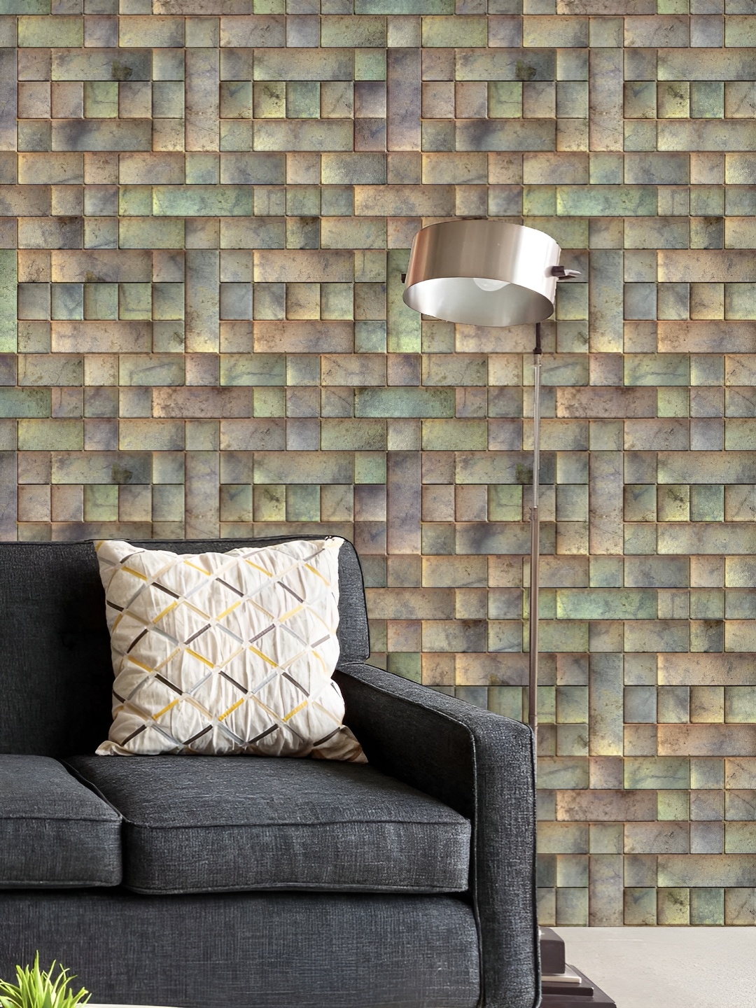 

ArtzFolio Printed UV-Resistant Anti-Bacterial Tiled Art D6Peel & Stick Wallpaper, Multi