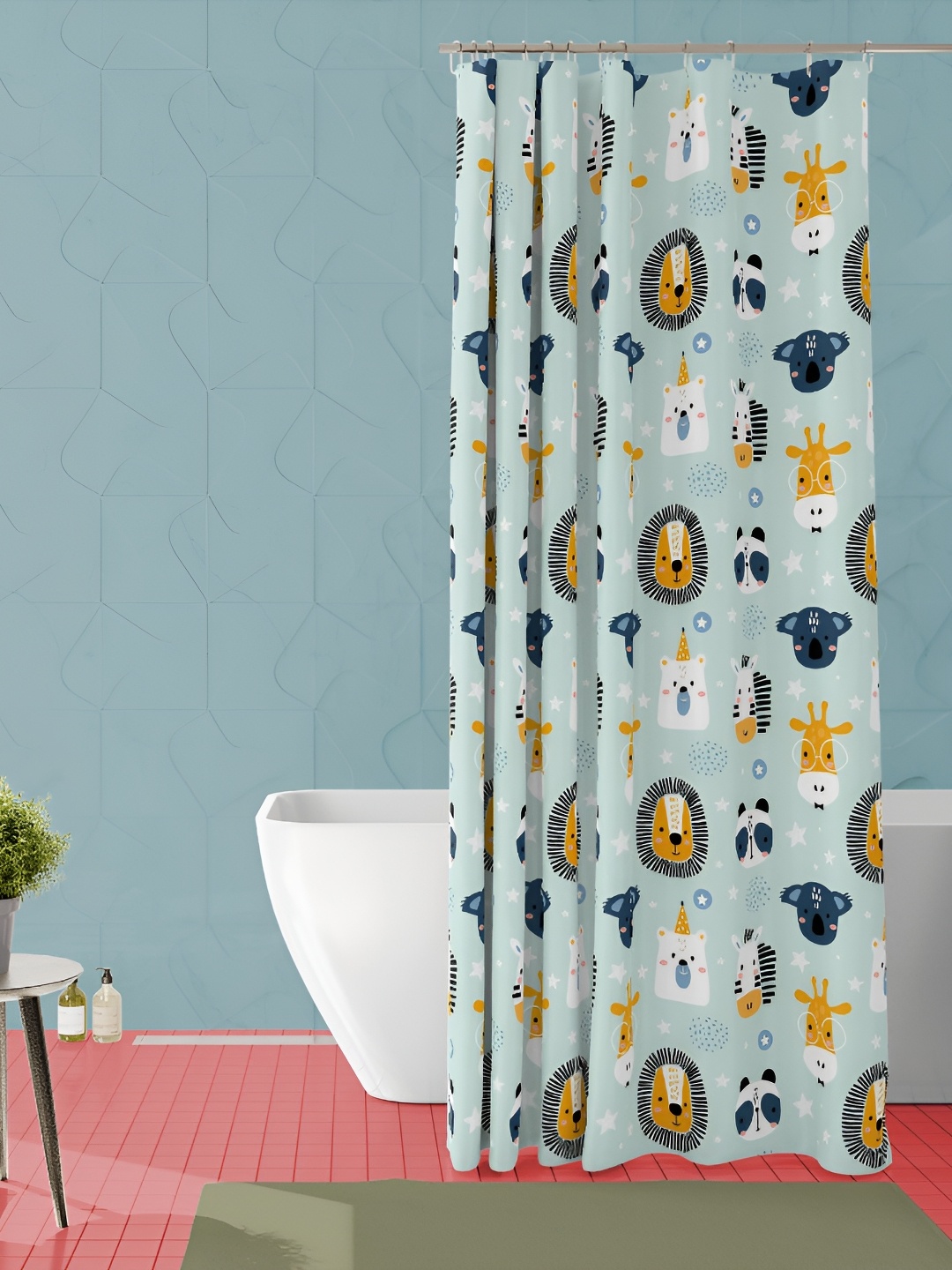 

ArtzFolio Blue & Yellow Printed Waterproof Shower Curtain