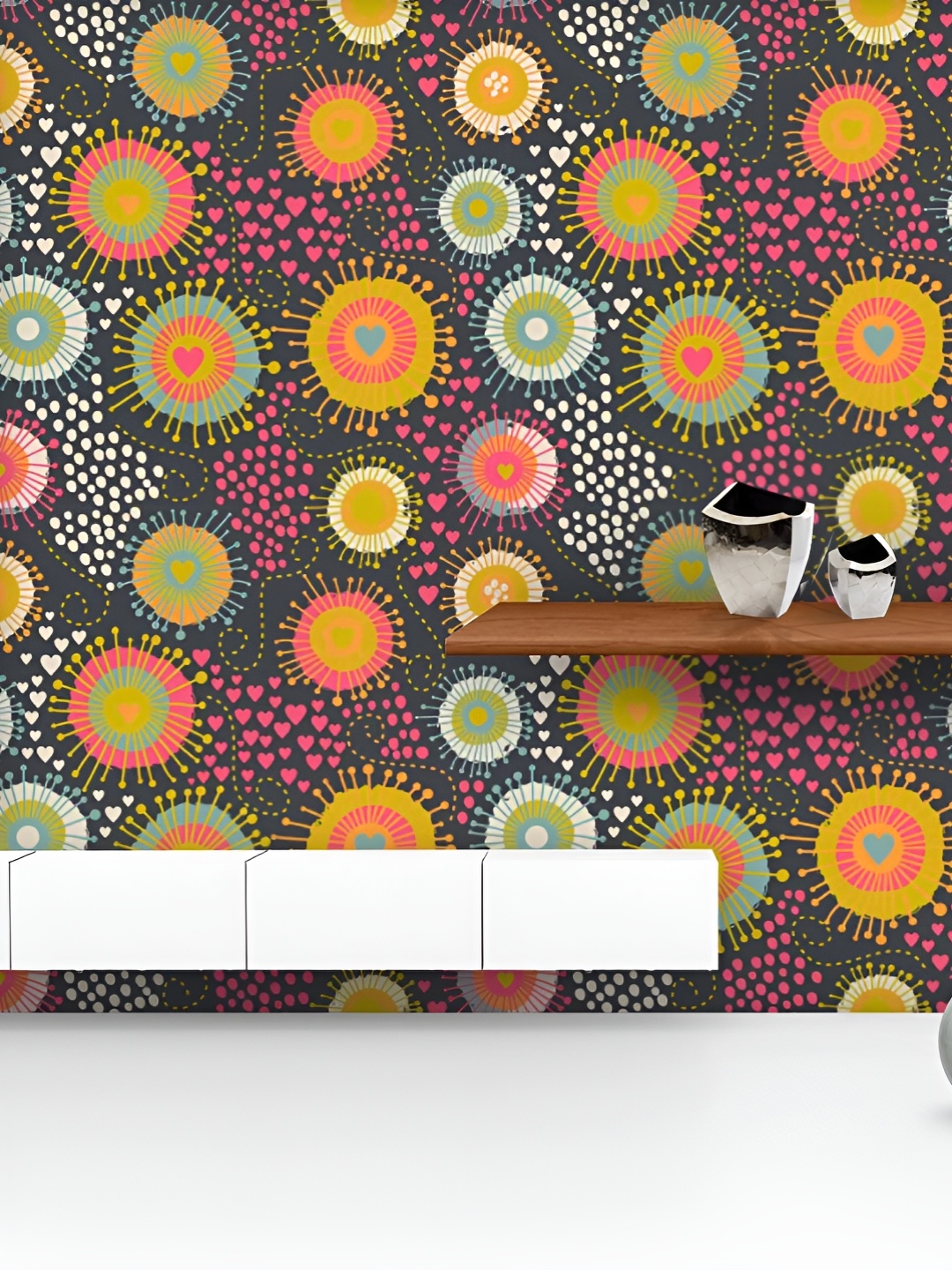 

ArtzFolio Printed UV-Resistant Anti-Bacterial Romantic TexturePeel & Stick Wallpaper, Multi
