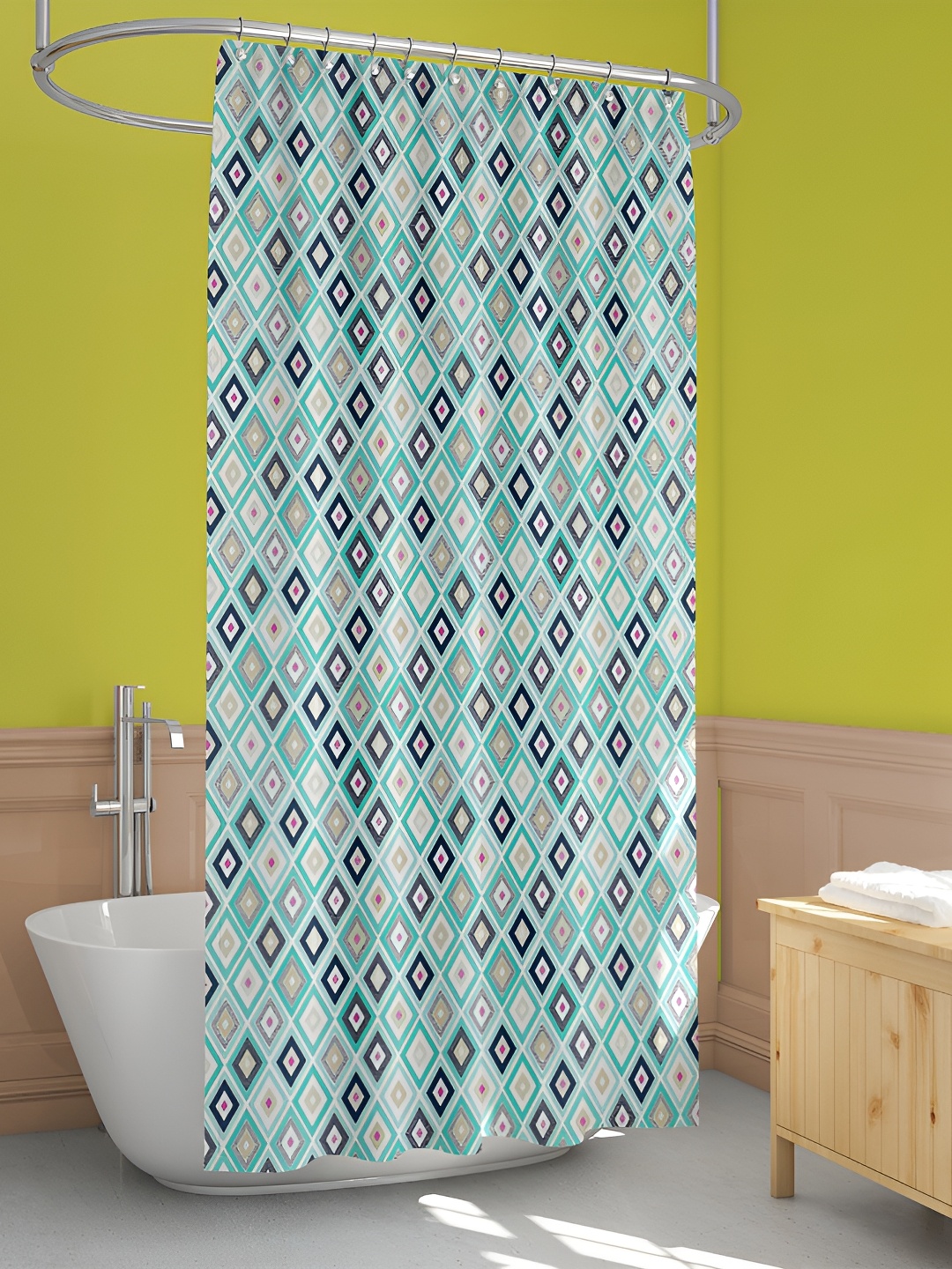 

ArtzFolio Blue & White Printed Water Proof Shower Curtain