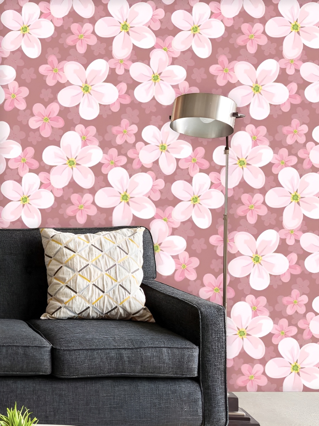 

ArtzFolio Printed UV-Resistant Anti-Bacterial Cherry Blossoms Peel & Stick Wallpaper, Multi