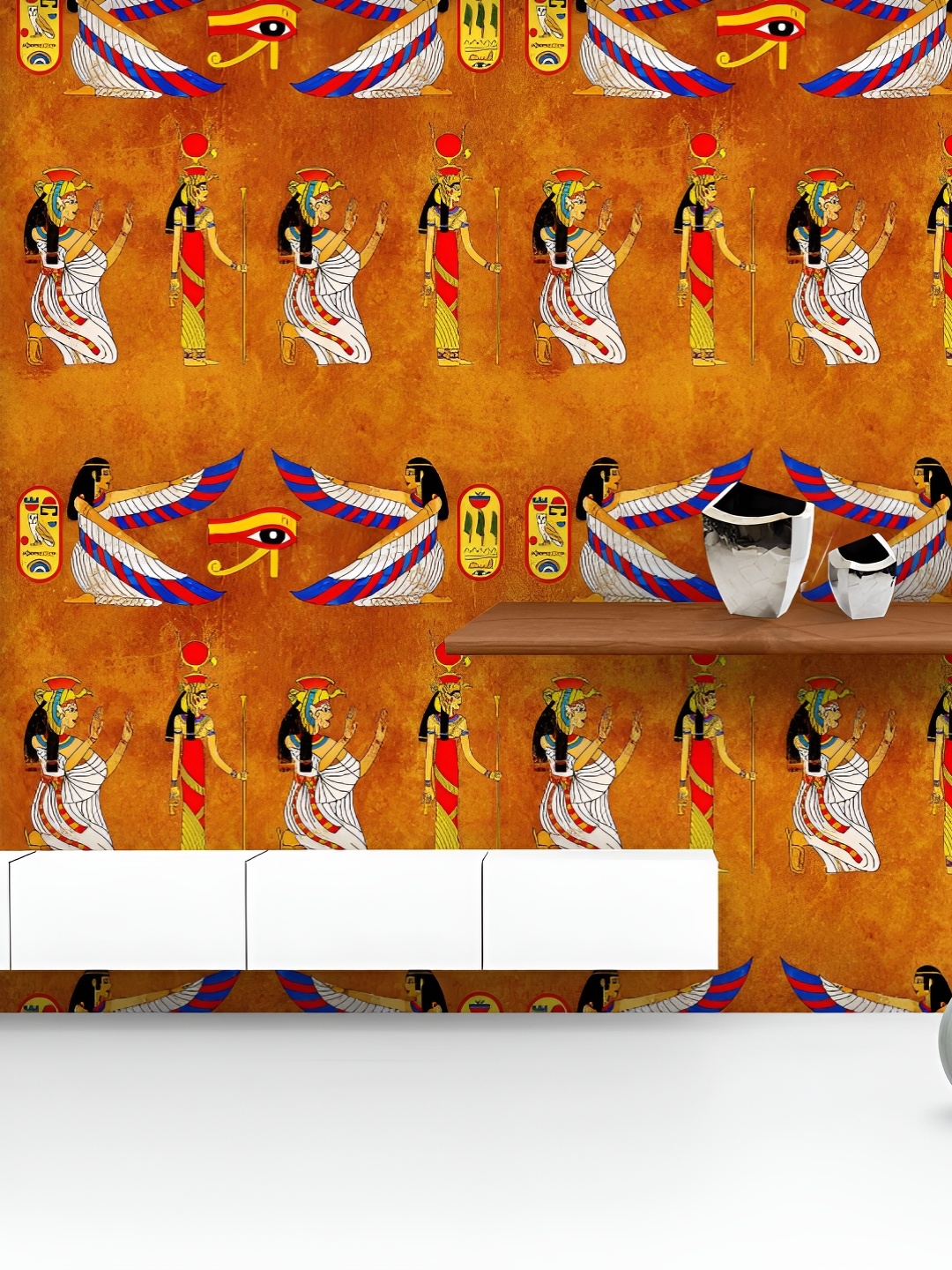 

ArtzFolio Printed UV-Resistant Anti-Bacterial Abstract Egyptian Goddess Isis Peel & Stick Wallpaper, Multi