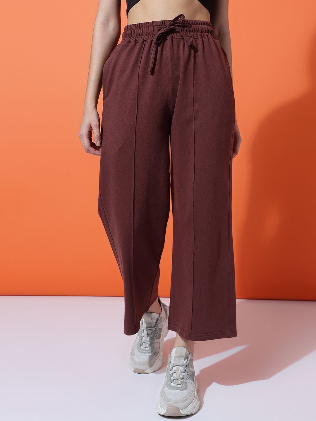 

MKH Women Cotton Track Pants, Brown