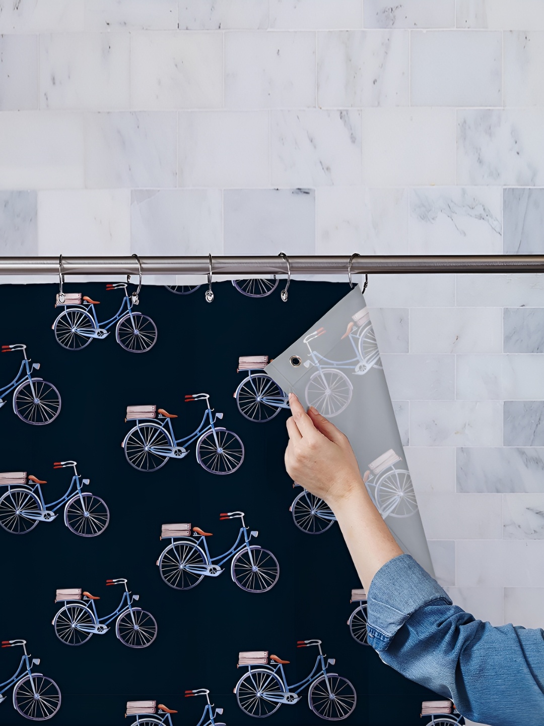 

ArtzFolio Single Piece Waterproof Polyester Shower Curtain, Multi