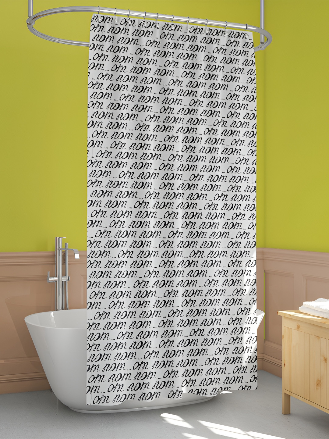 

ArtzFolio White & Black Typography Printed Waterproof Shower Curtain