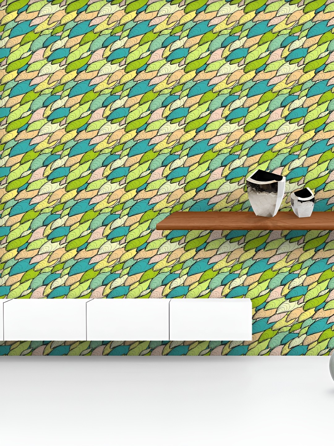 

ArtzFolio Printed UV-Resistant Anti-Bacterial Abstract Hand-Drawn Pattern Peel & Stick Wallpaper, Multi