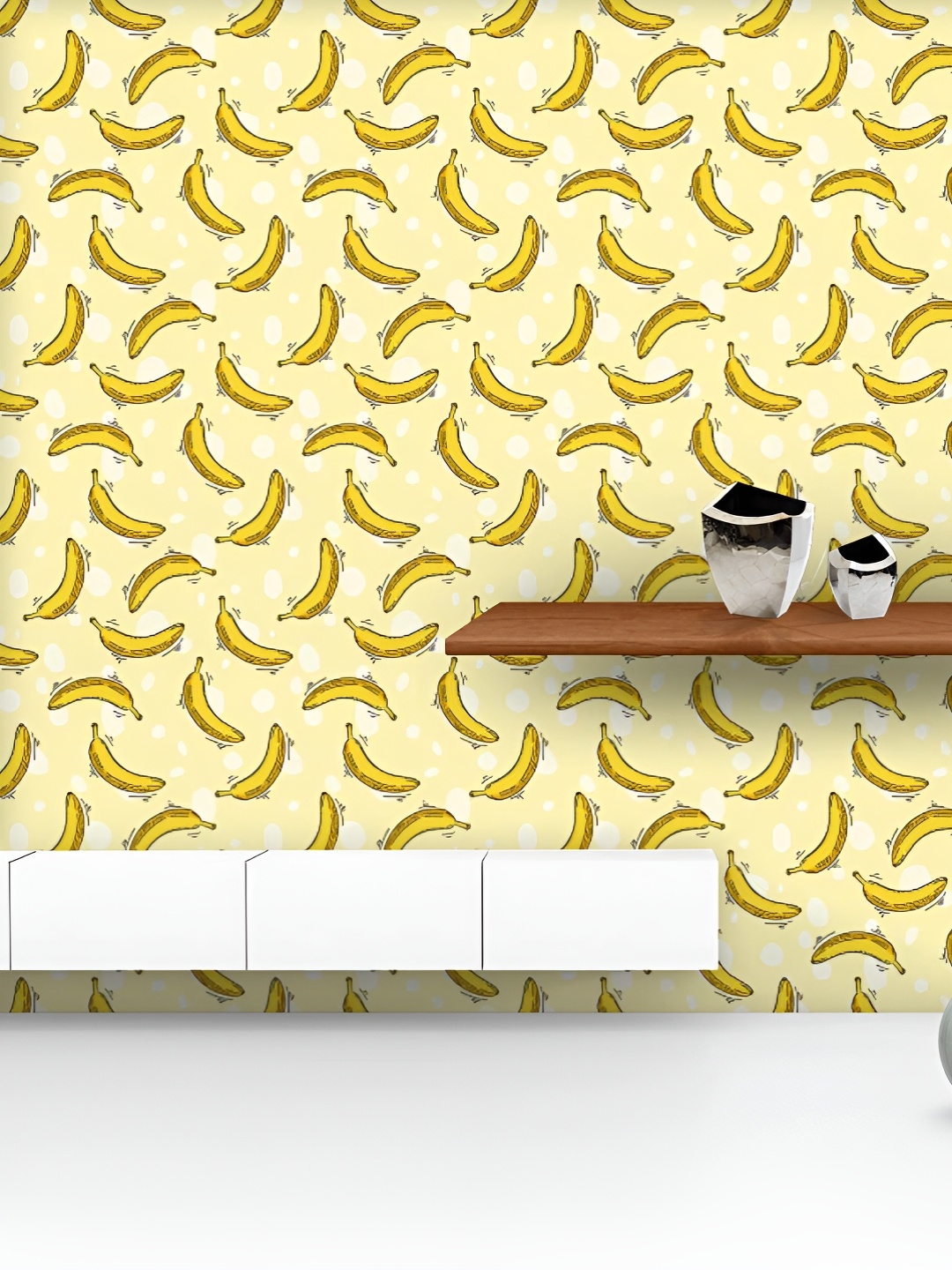 

ArtzFolio Printed UV-Resistant Anti-Bacterial Banana Pattern Peel & Stick Wallpaper, Multi