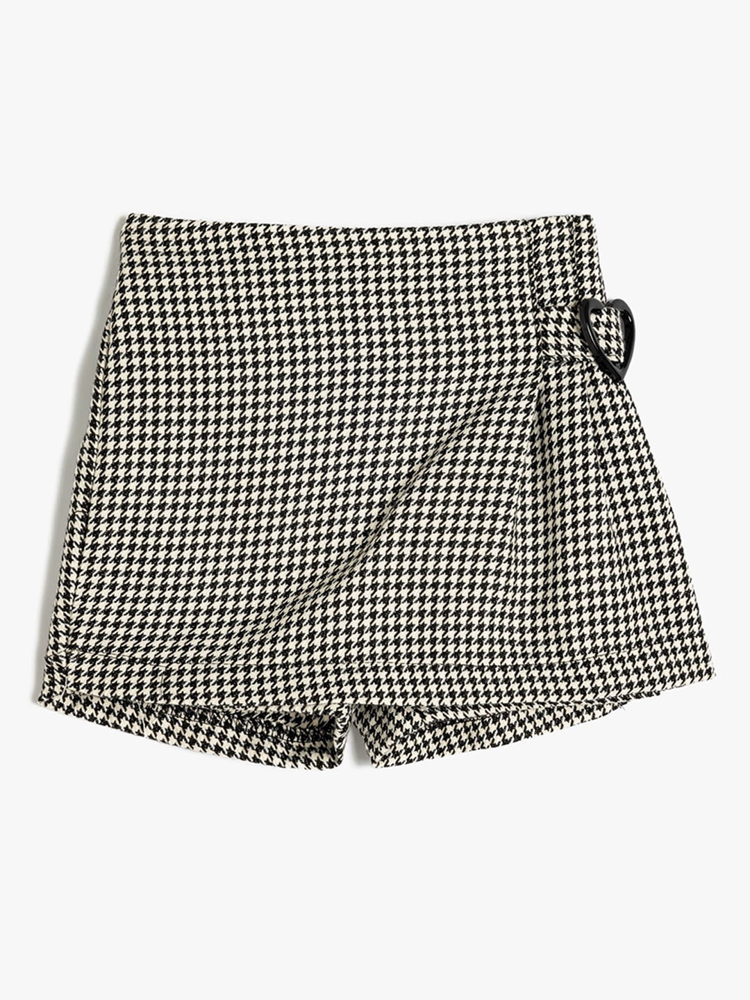 

Koton Girls Checked Technology Mid-Rise Regular Fit Shorts, Black