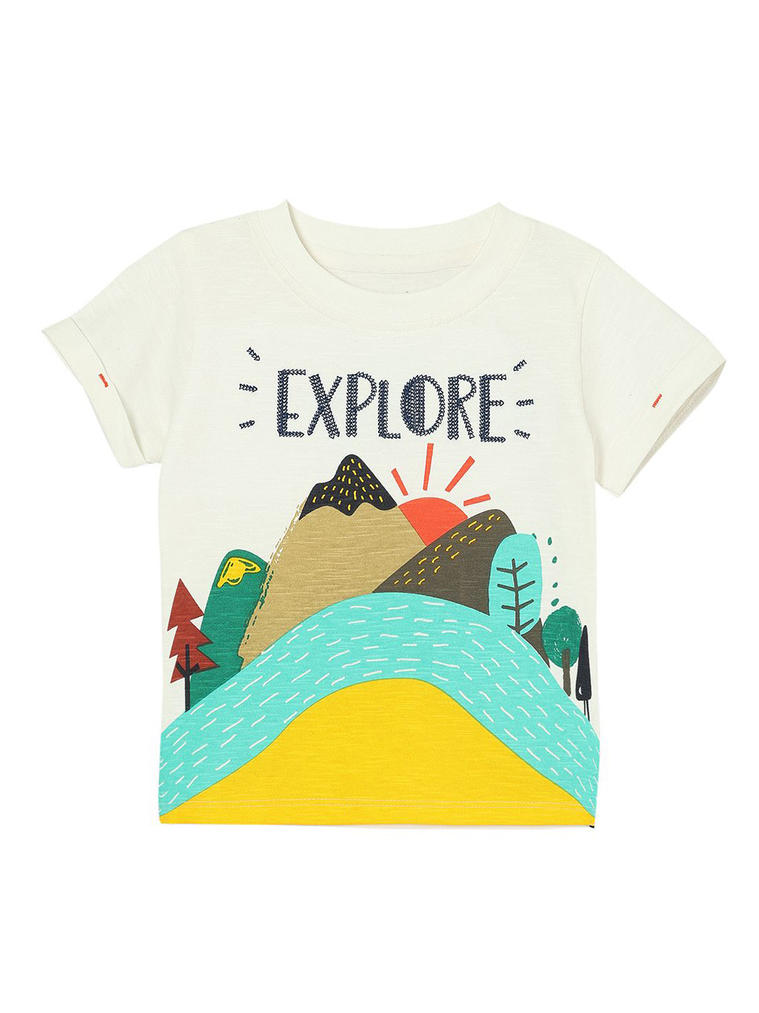 

MINI KLUB Boys Printed Kimono Sleeves T-shirt, Multi