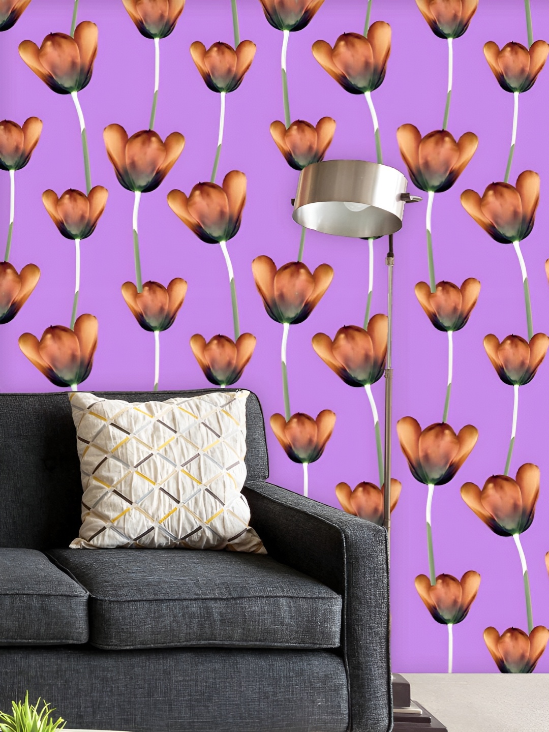 

ArtzFolio Printed UV-Resistant Anti-Bacterial D Tulips Pattern Peel & Stick Wallpaper, Multi