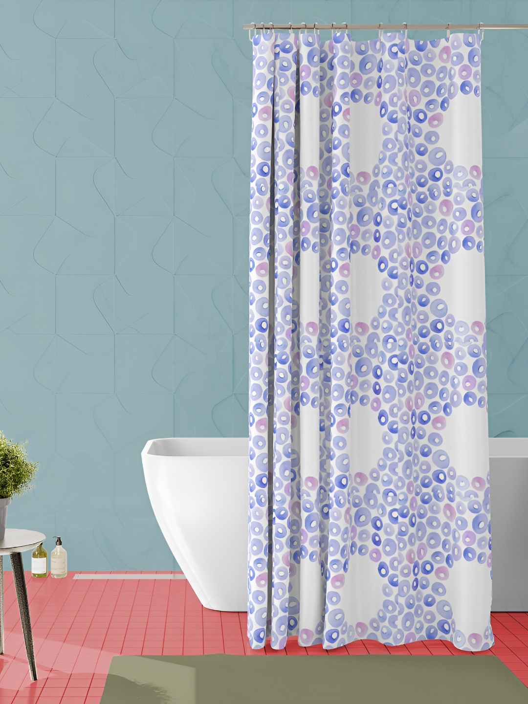 

ArtzFolio Blue & White Printed Waterproof Shower Curtains