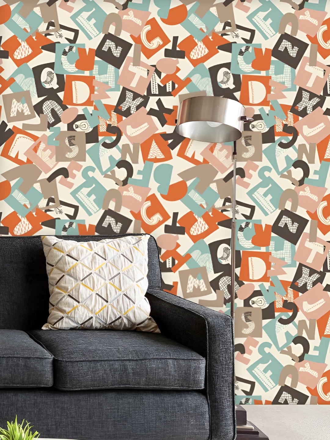 

ArtzFolio Printed UV-Resistant Anti-Bacterial Alphabet Peel & Stick Wallpaper, Multi