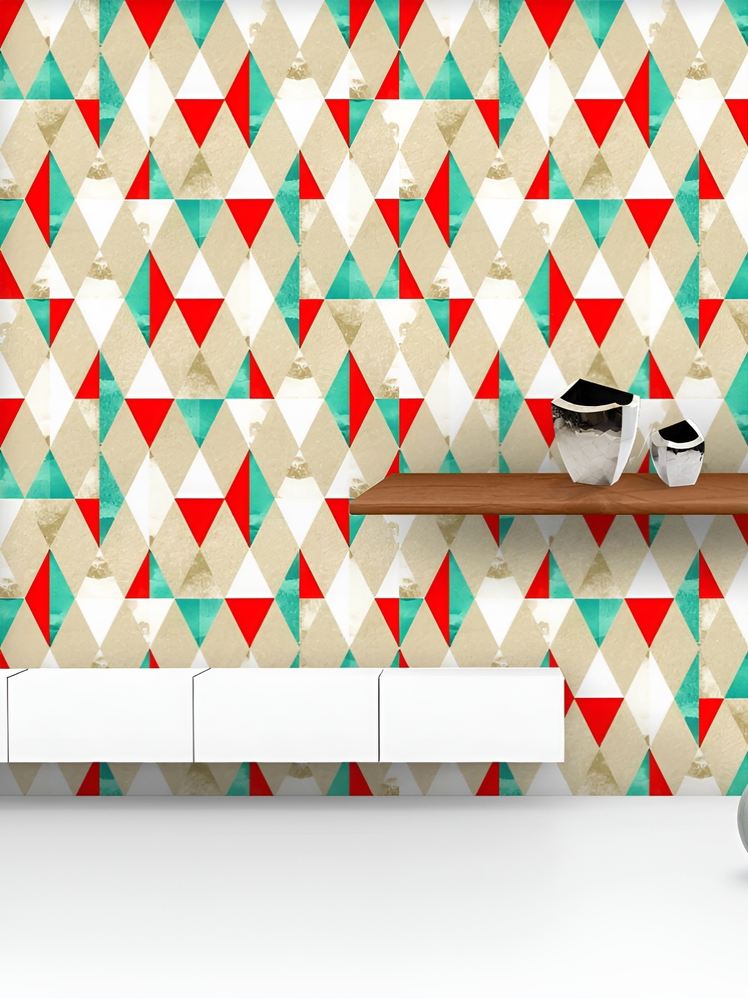 

ArtzFolio Printed UV-Resistant Anti-Bacterial Geometric Harlequin Peel & Stick Wallpaper, Multi