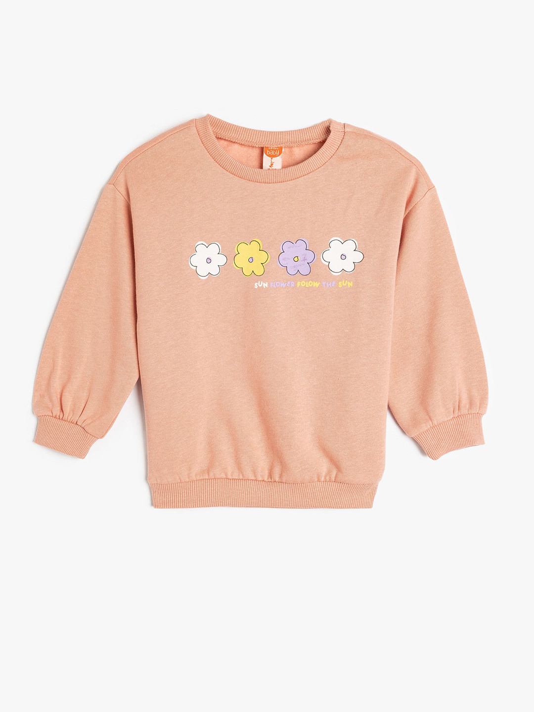 

Koton Girls Printed Cotton Round Neck Long Sleeves Pullover Sweatshirt, Pink