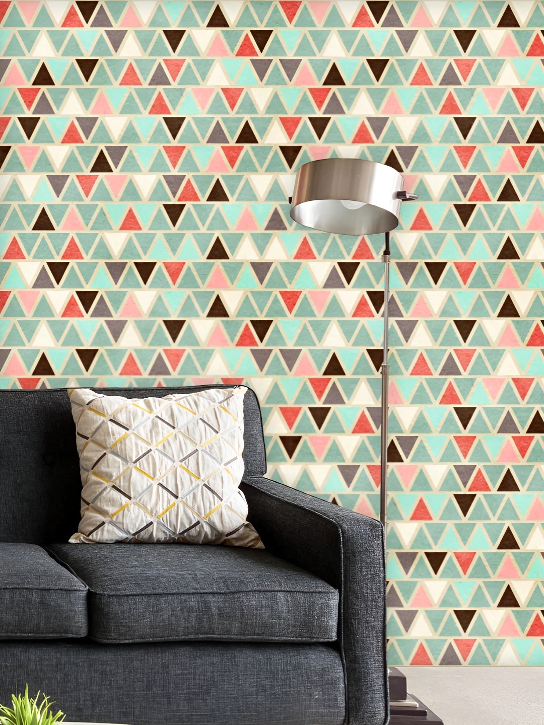 

ArtzFolio Printed UV-Resistant Anti-Bacterial Geometric Pattern Peel & Stick Wallpaper, Multi