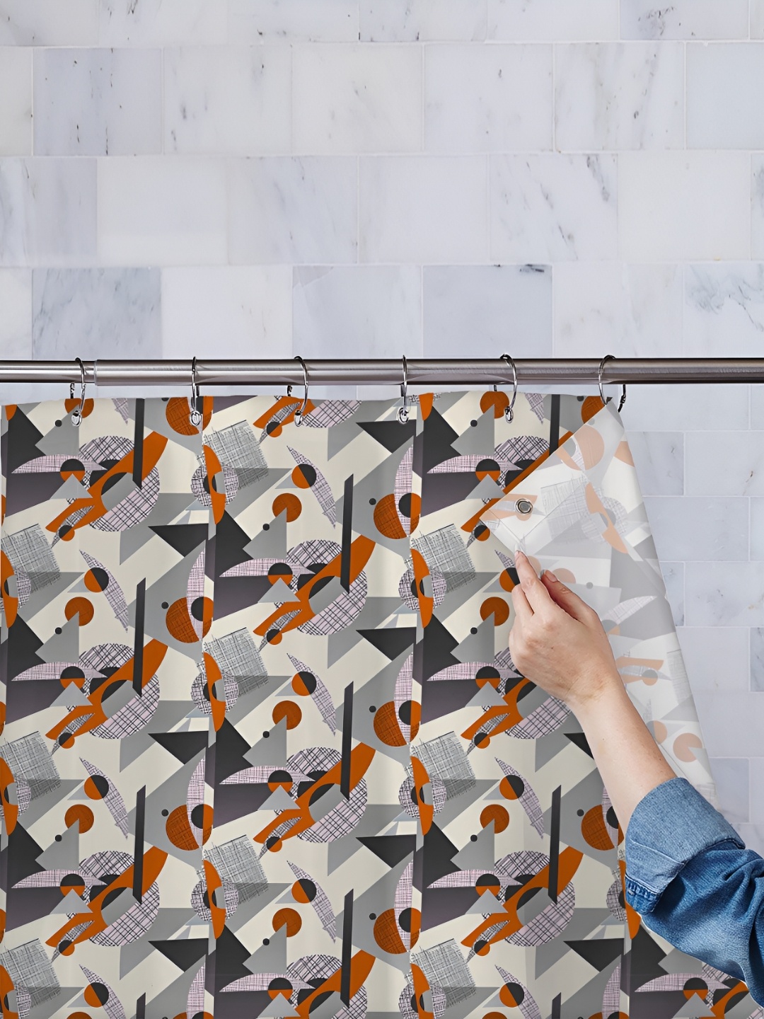 

ArtzFolio Single Piece Waterproof Polyester Shower Curtain, Multi