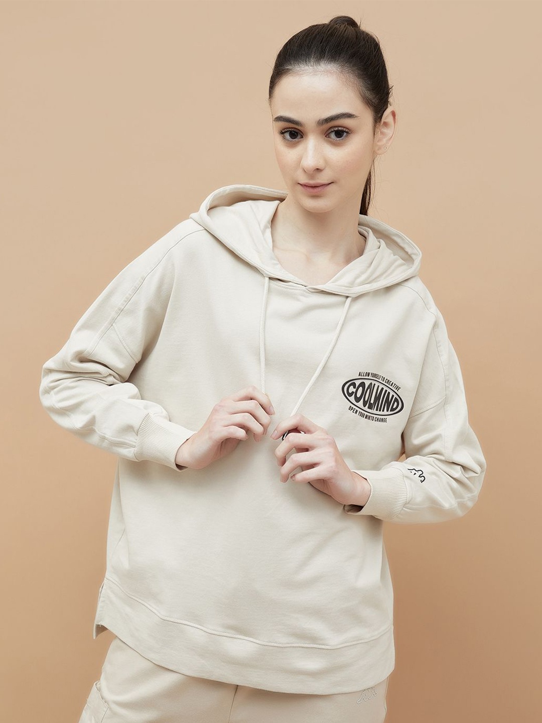 

Kappa Women Hooded Sweatshirt, Beige