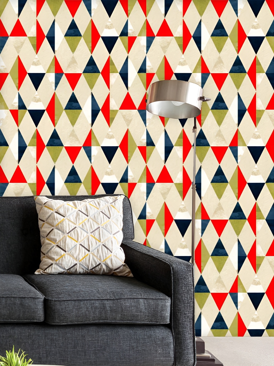 

ArtzFolio Printed UV-Resistant Anti-Bacterial Geometric Harlequin Peel & Stick Wallpaper, Multi