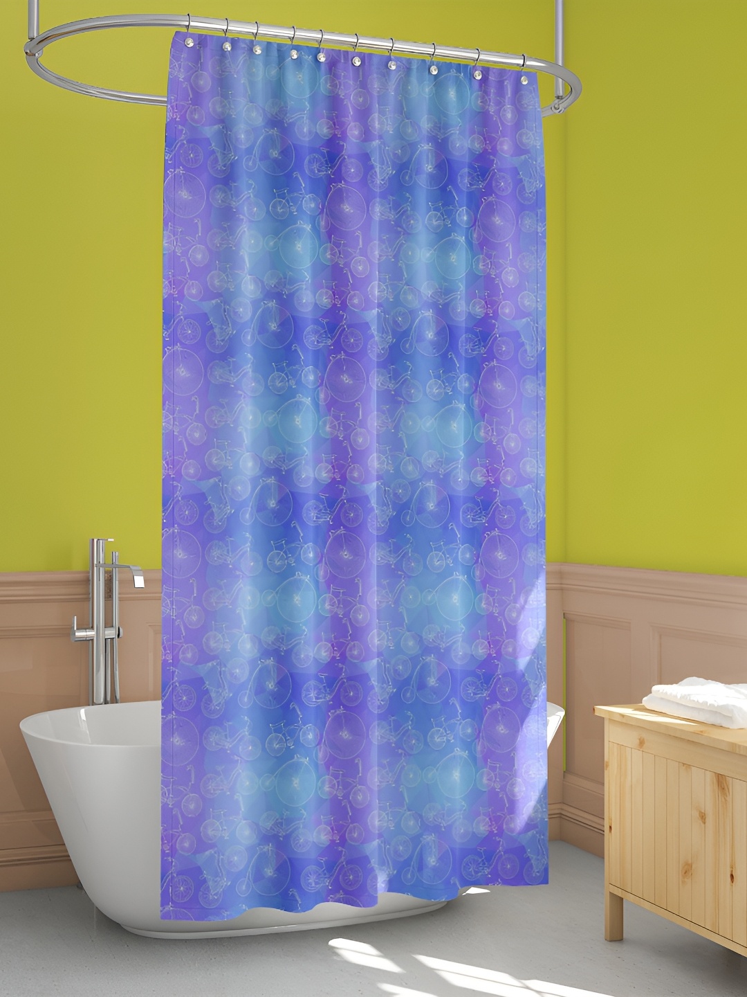 

ArtzFolio Blue & Purple Conversational Printed Waterproof Shower Curtain