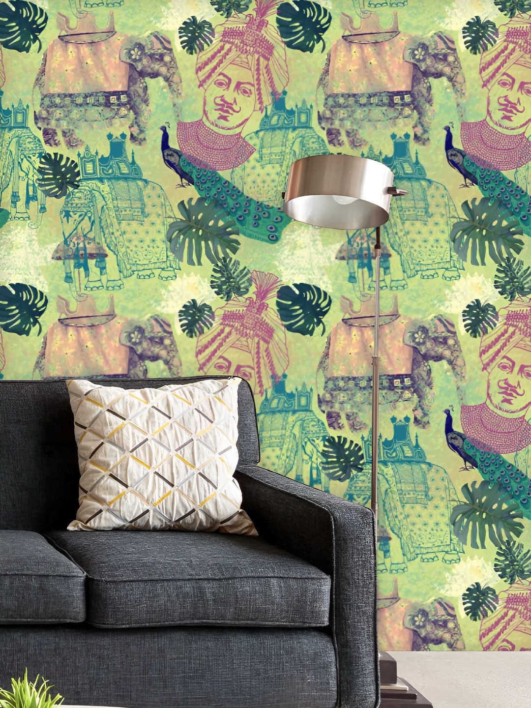 

ArtzFolio Printed UV-Resistant Anti-Bacterial Ethnic IndiaPeel & Stick Wallpaper, Multi