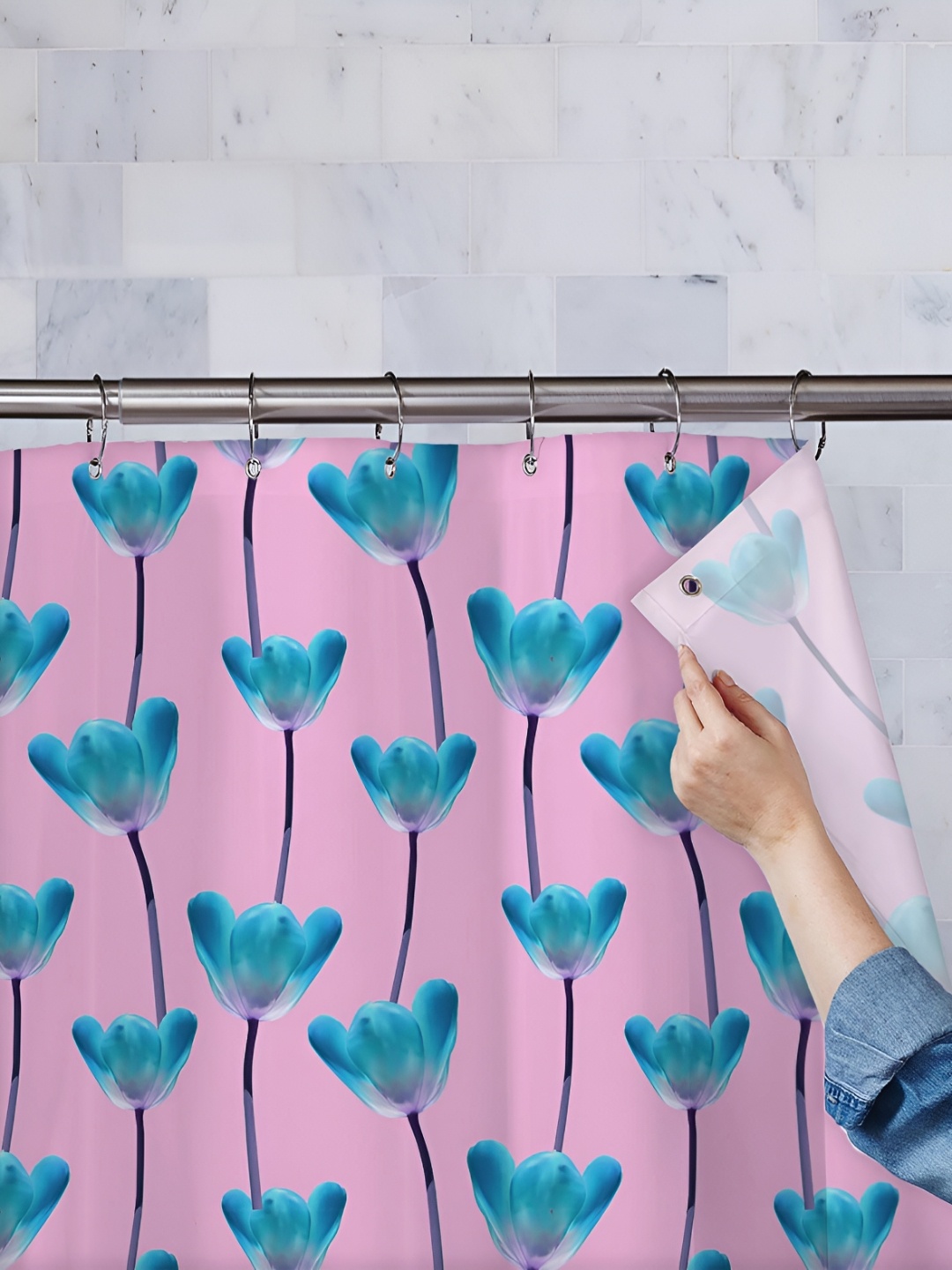 

ArtzFolio Single Piece Waterproof Polyester Shower Curtain, Multi