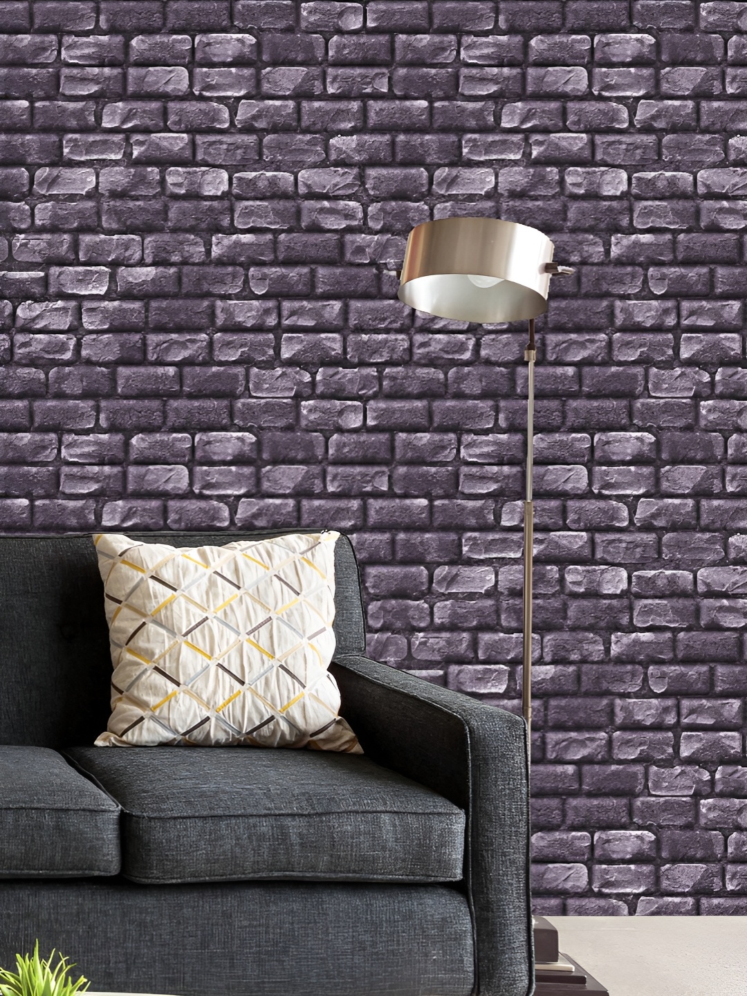 

ArtzFolio Printed UV-Resistant Anti-Bacterial Stone Brick Wall Peel & Stick Wallpaper, Multi