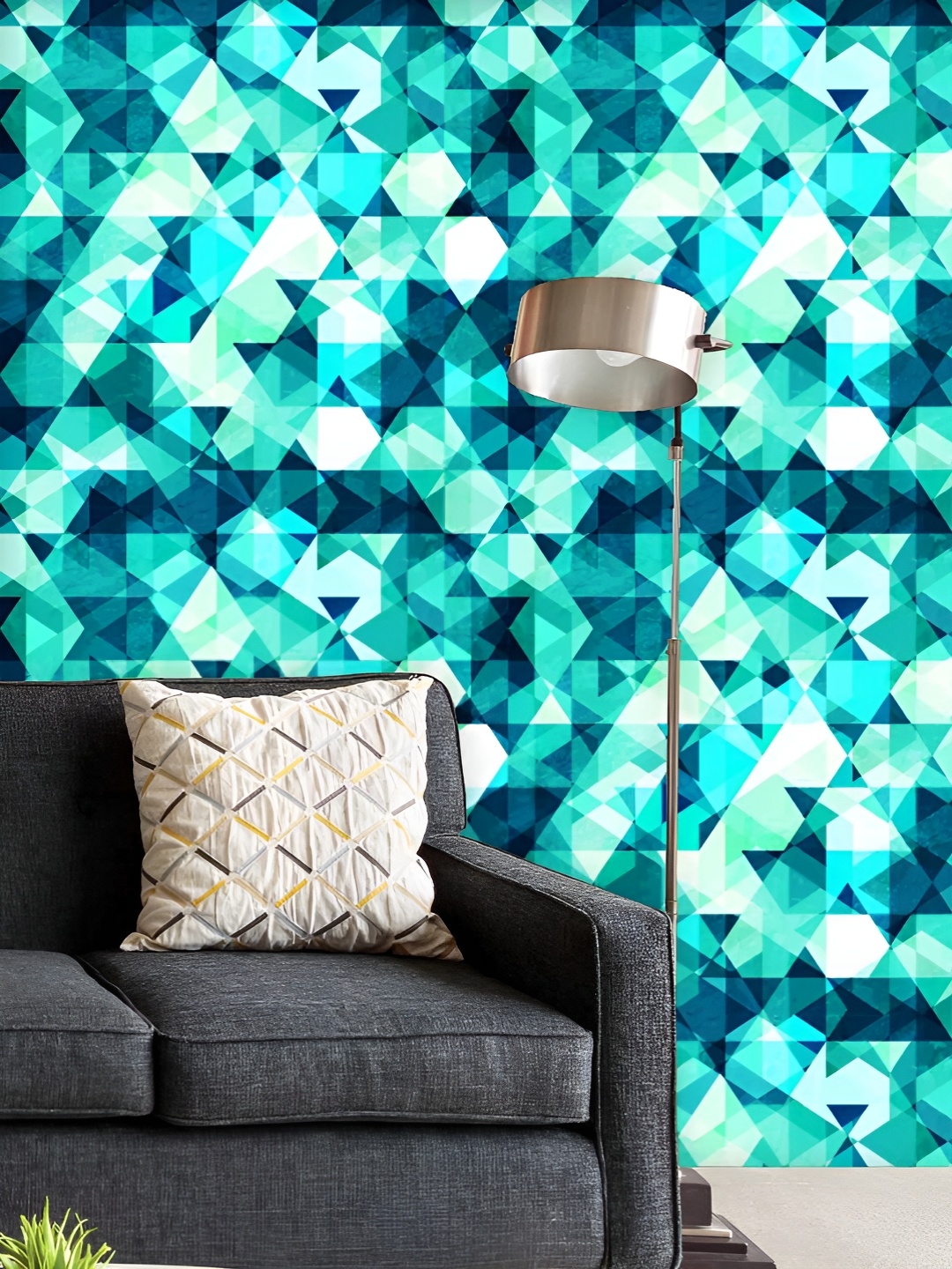 

ArtzFolio Printed UV-Resistant Anti-Bacterial Blue Crystal Peel & Stick Wallpaper, Multi