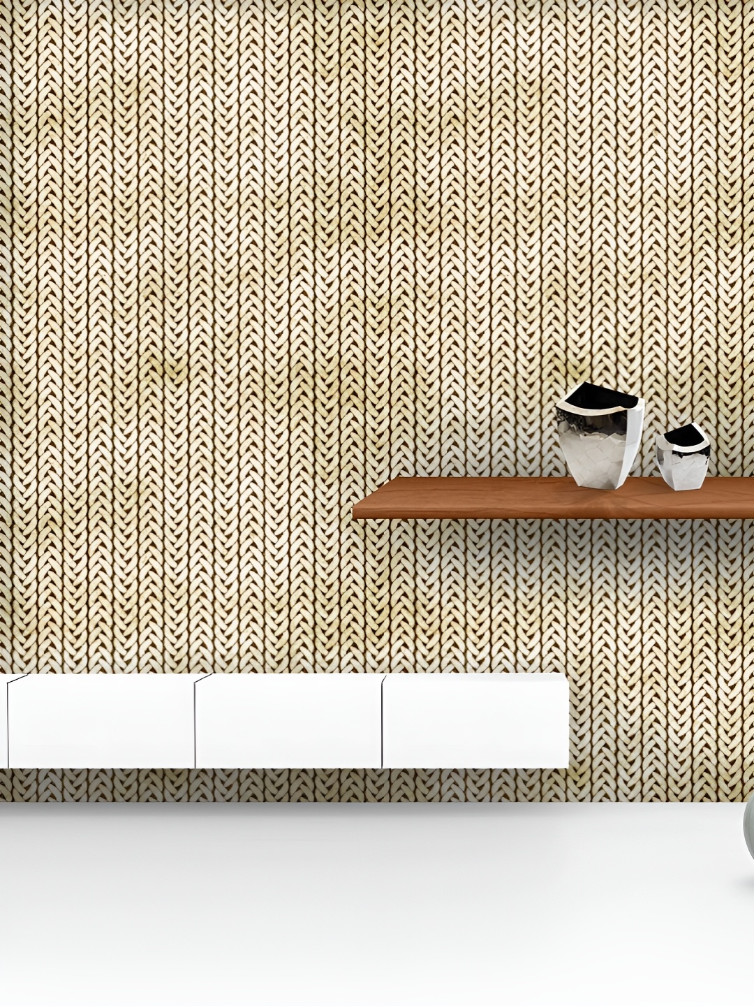 

ArtzFolio Printed UV-Resistant Anti-Bacterial Woolen Fabric Pattern Peel & Stick Wallpaper, Multi