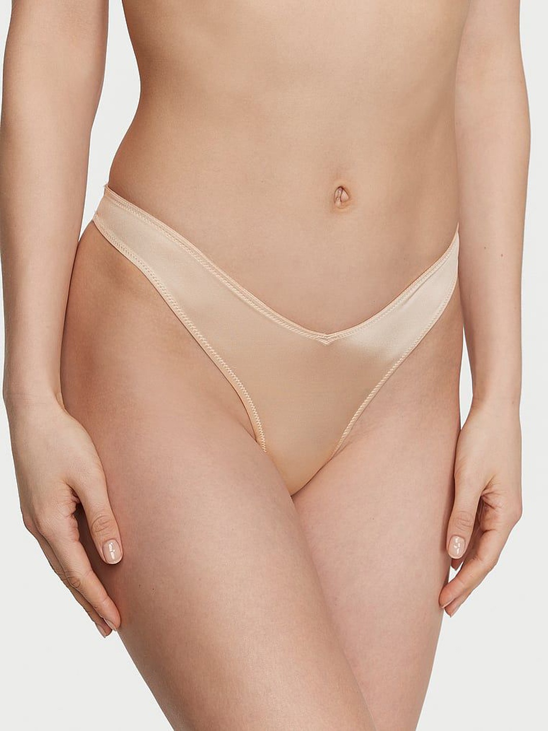 

Victoria's Secret Women Strappy Back Low-Rise Thong Briefs, Beige