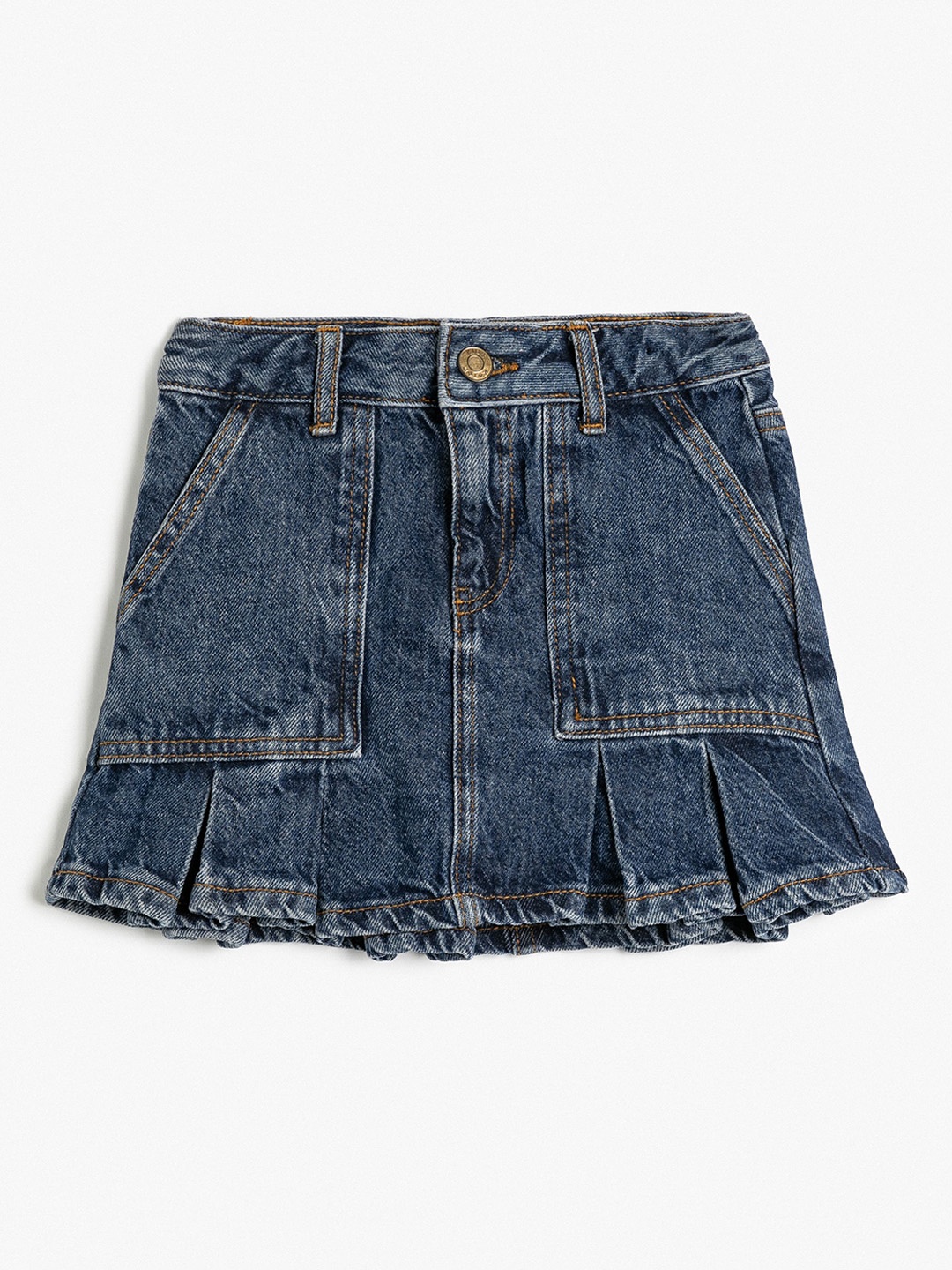 

Koton Girls Pure Cotton Straight Mini Skirts, Blue