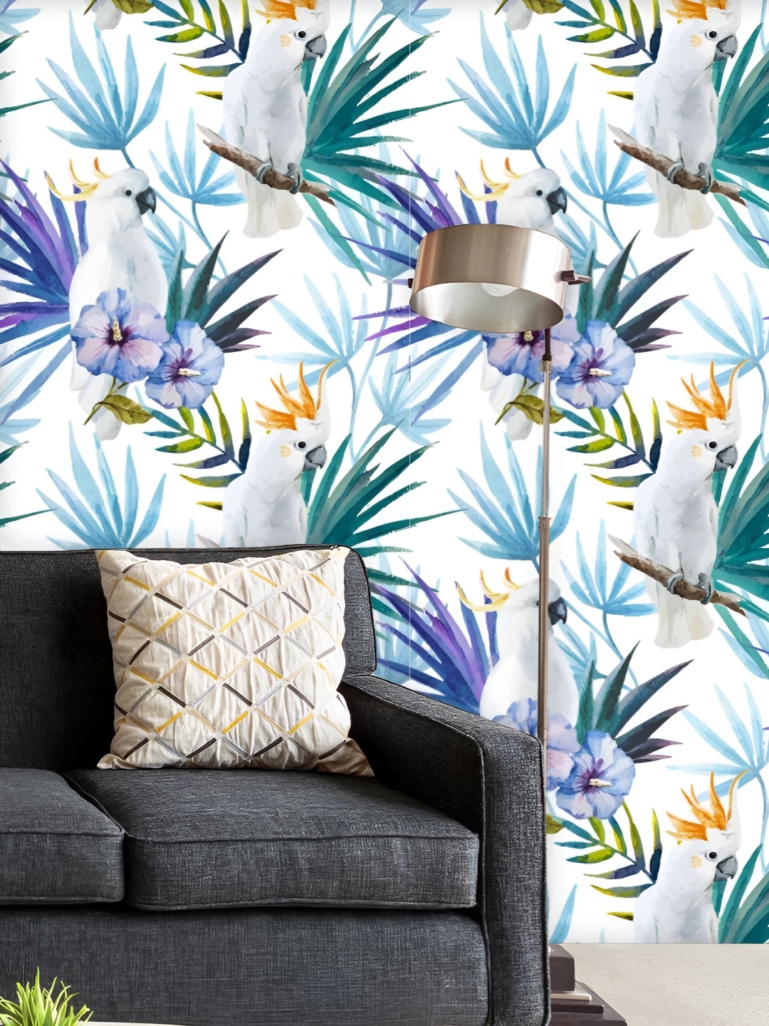 

ArtzFolio Printed UV-Resistant Anti-Bacterial Tropic ParrotPeel & Stick Wallpaper, Multi