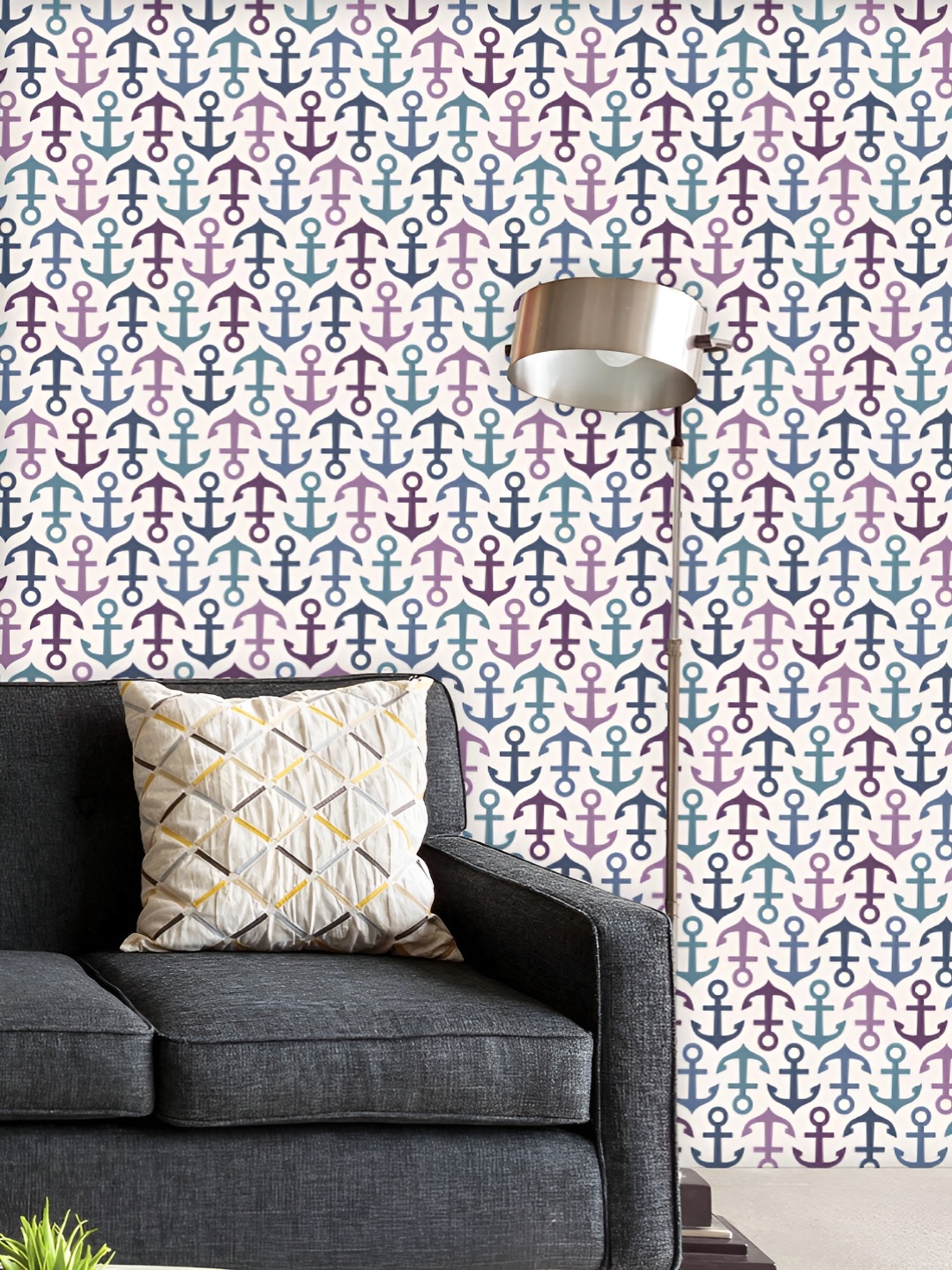 

ArtzFolio Printed UV-Resistant Anti-Bacterial Anchors Up Down Peel & Stick Wallpaper, Multi