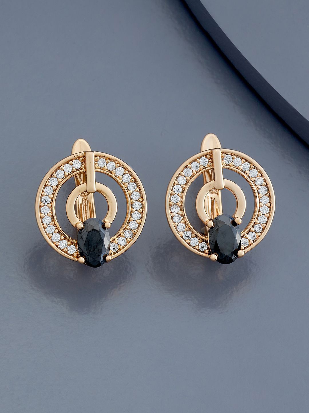 

Kushal's Fashion Jewellery Gold-Plated Zircon Circular Studs