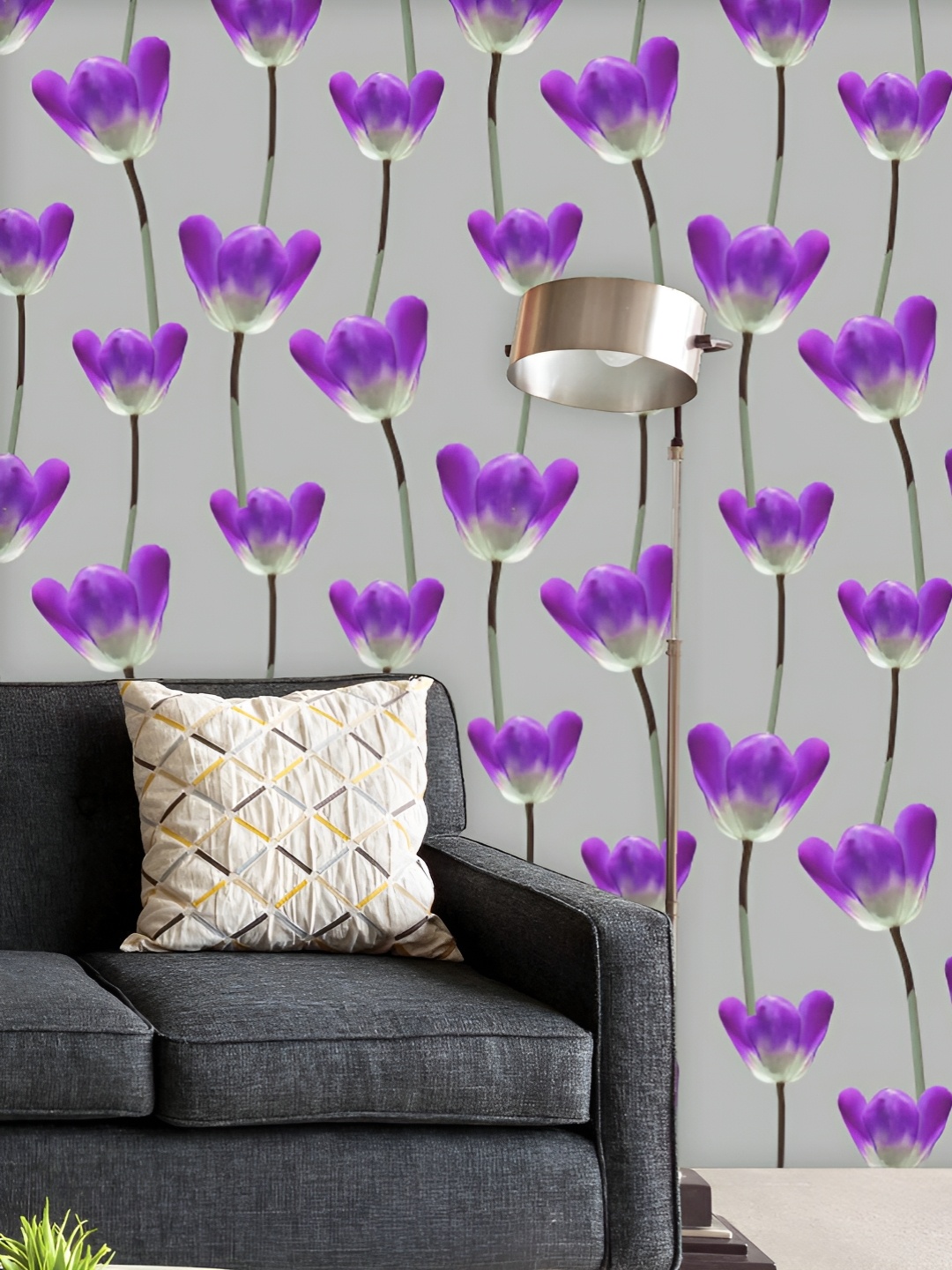 

ArtzFolio Printed UV-Resistant Anti-Bacterial D Tulips Pattern Peel & Stick Wallpaper, Multi