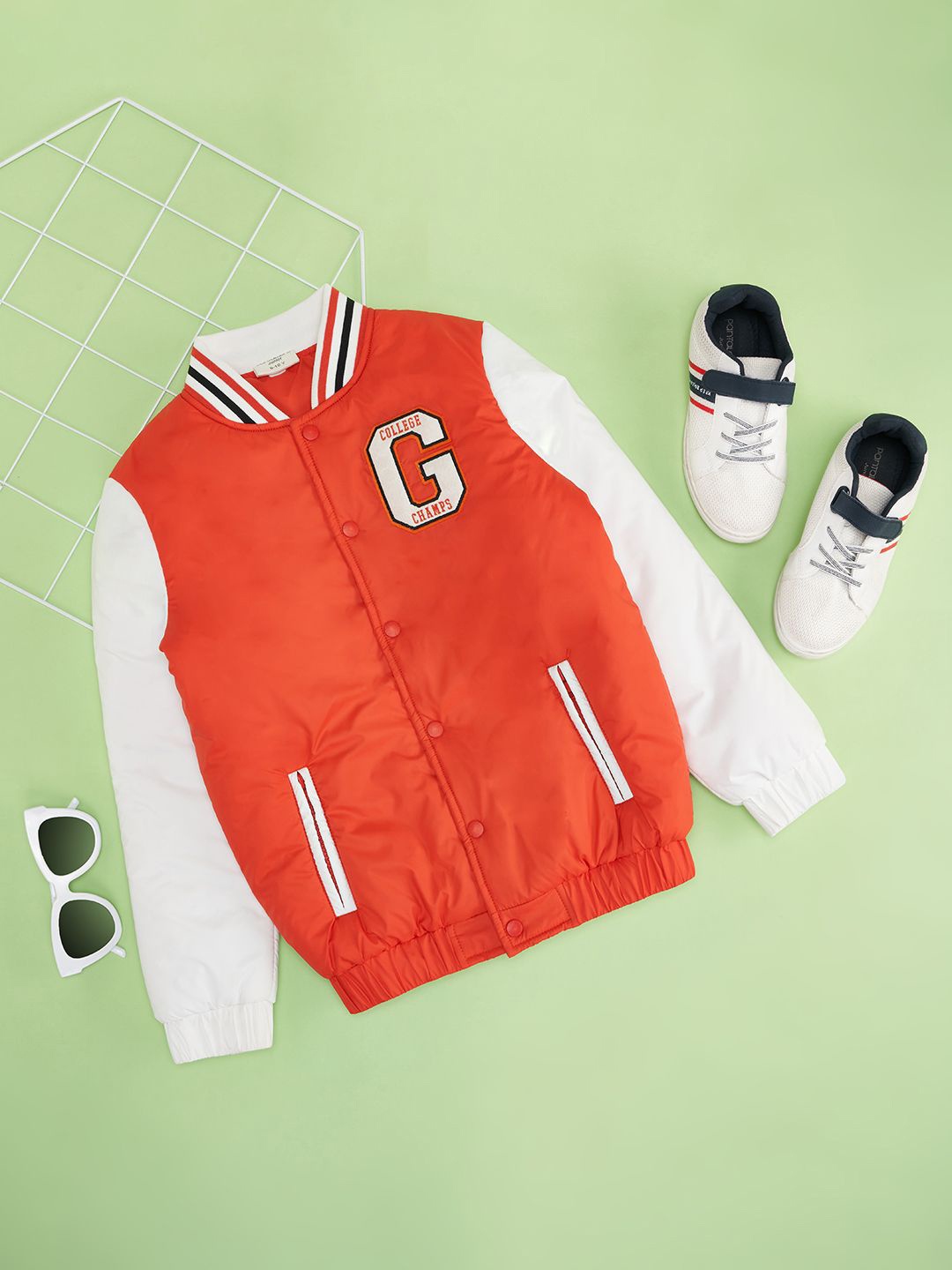 

Pantaloons Junior Boys Long Sleeves Woven Jacket, Orange