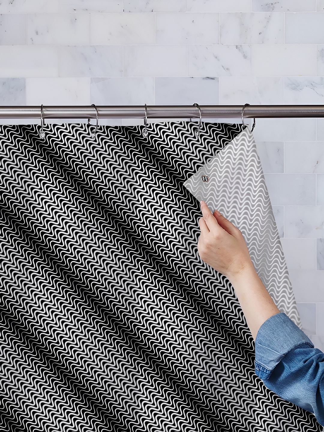 

ArtzFolio Single Piece Waterproof Polyester Shower Curtain, Multi