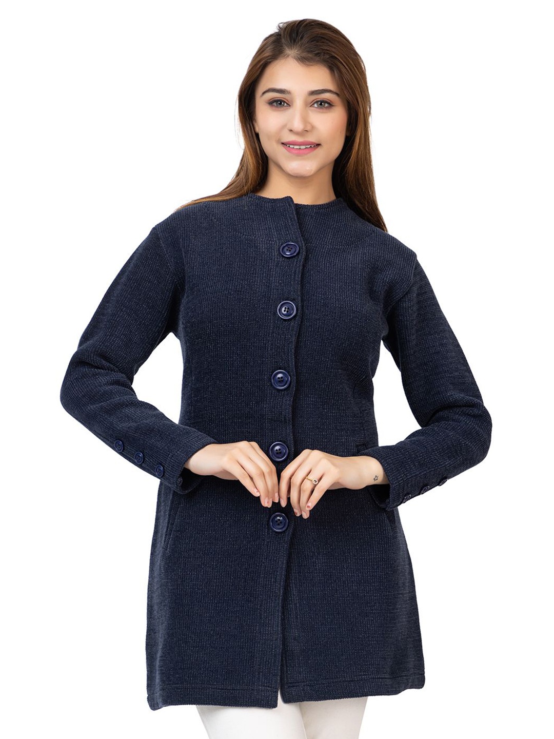 

TWENTY ME Women Longline Cardigan, Navy blue