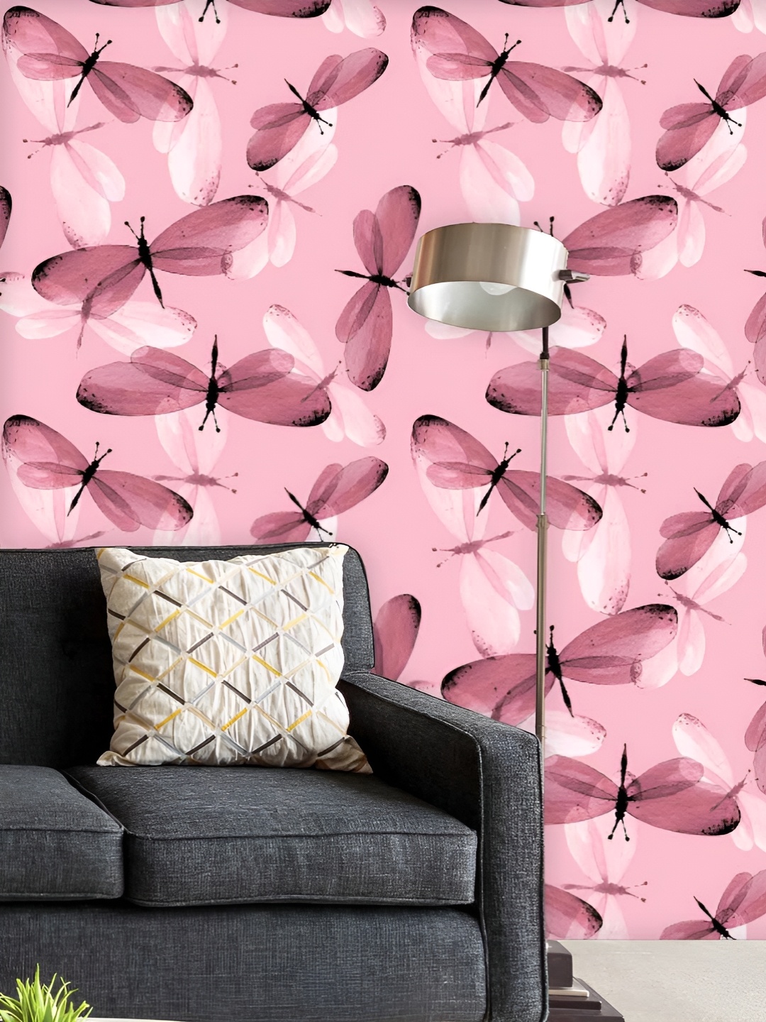 

ArtzFolio Printed UV-Resistant Anti-Bacterial Butterflies Peel & Stick Wallpaper, Multi