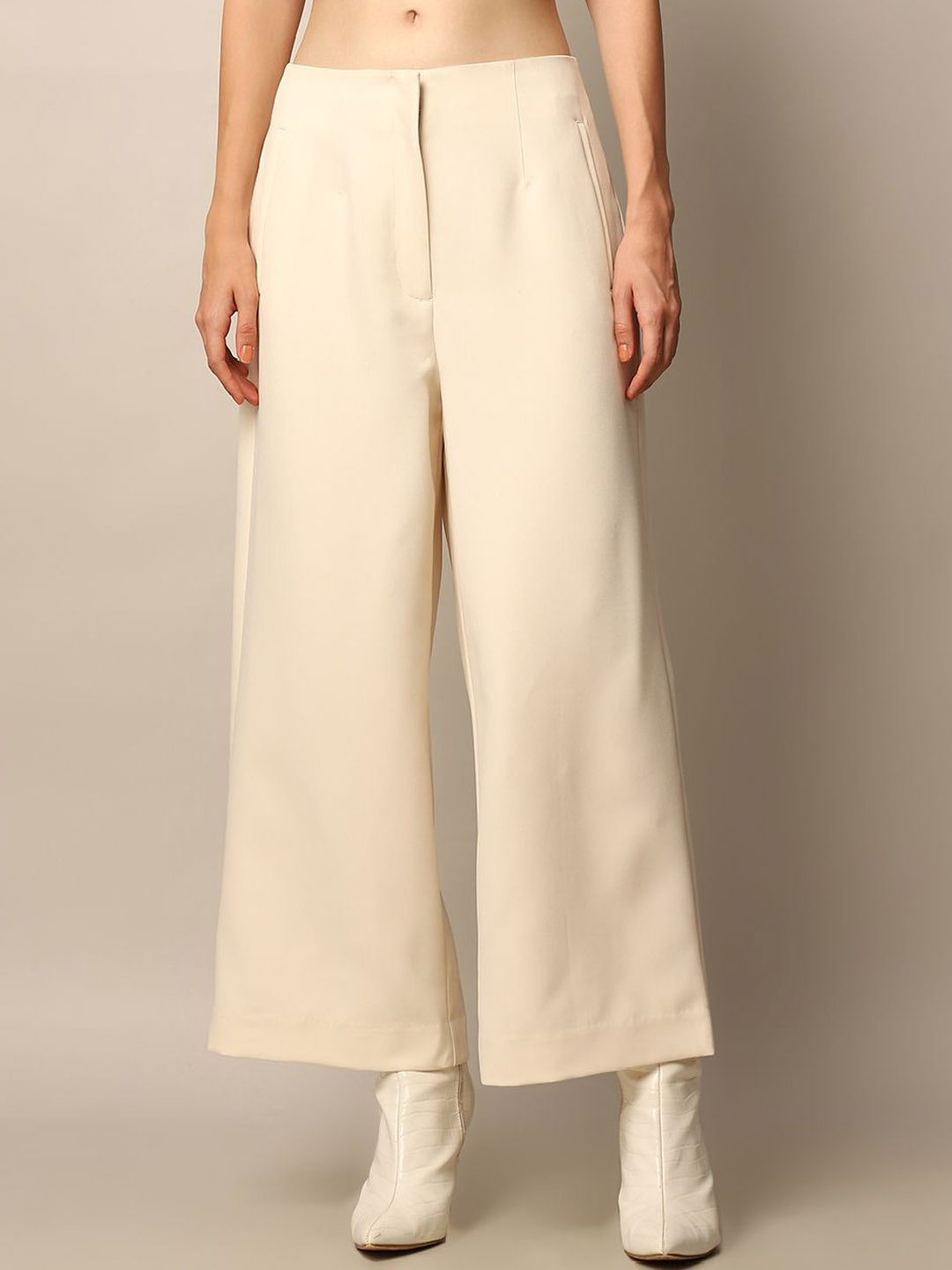 

ONLY Women Flared Culottes Trousers, Beige