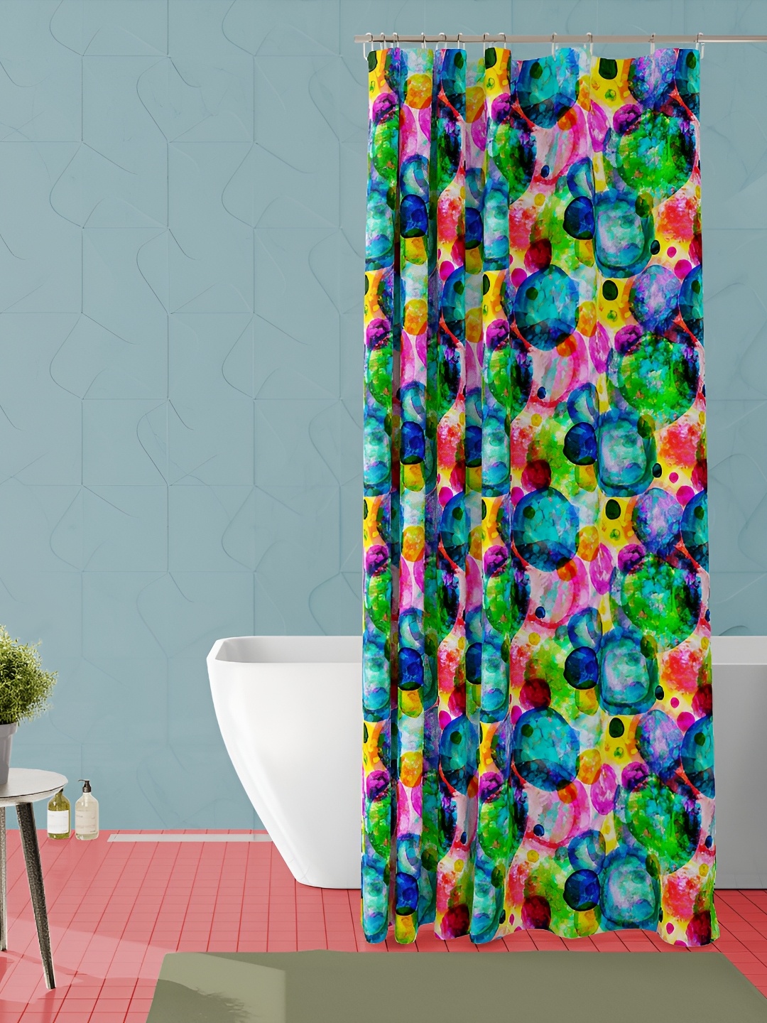 

ArtzFolio Blue & Green Printed Waterproof Shower Curtain