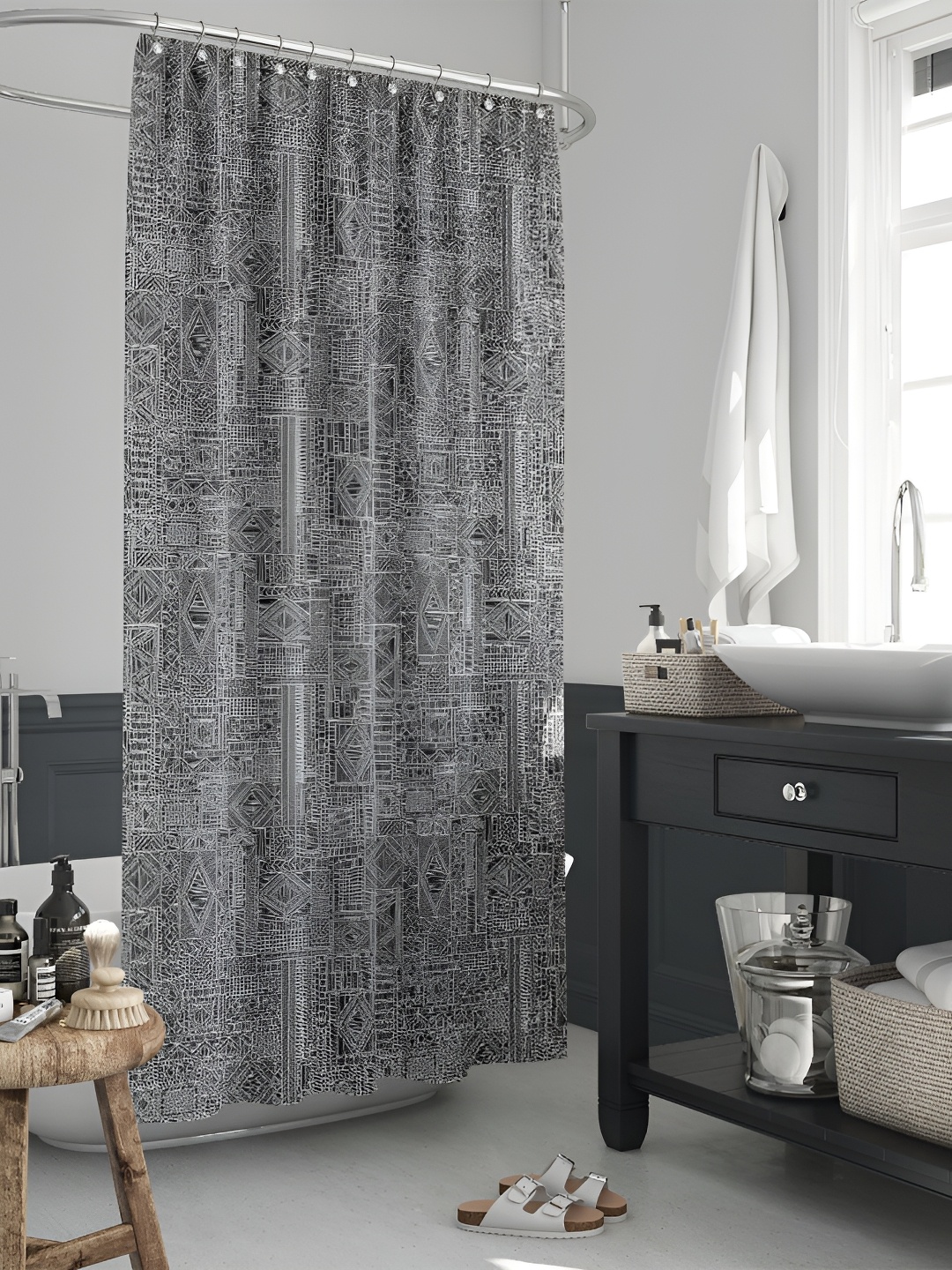 

ArtzFolio Single Piece Waterproof Polyester Shower Curtain, Multi