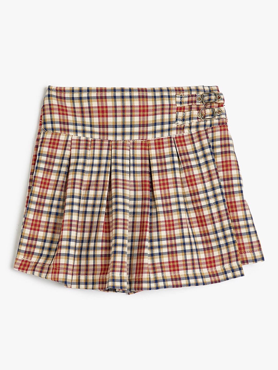 

Koton Girls Mid-Rise Checked Technology Shorts, Red