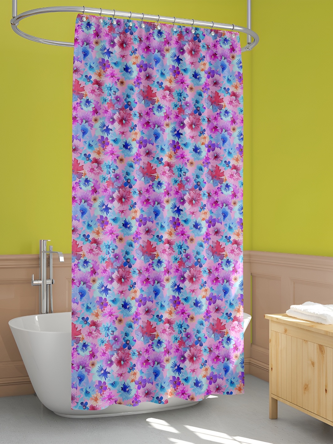 

ArtzFolio Blue& Purple Printed Waterproof Shower Curtains